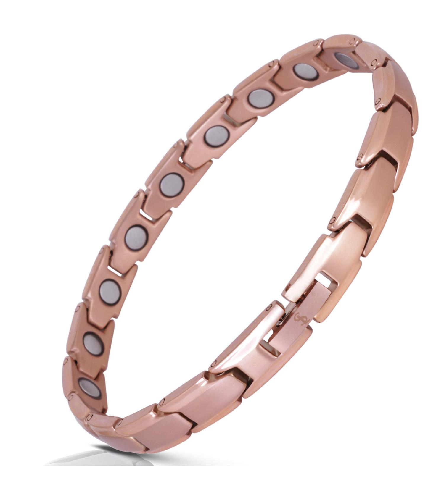 Elegant Women s Magnetic Therapy Bracelet Titanium Pain Relief for Arthritis & Carpal Tunnel Syndrome | Smarter Lifestyle | Rose Gold - Buy Online on GoSupps.com