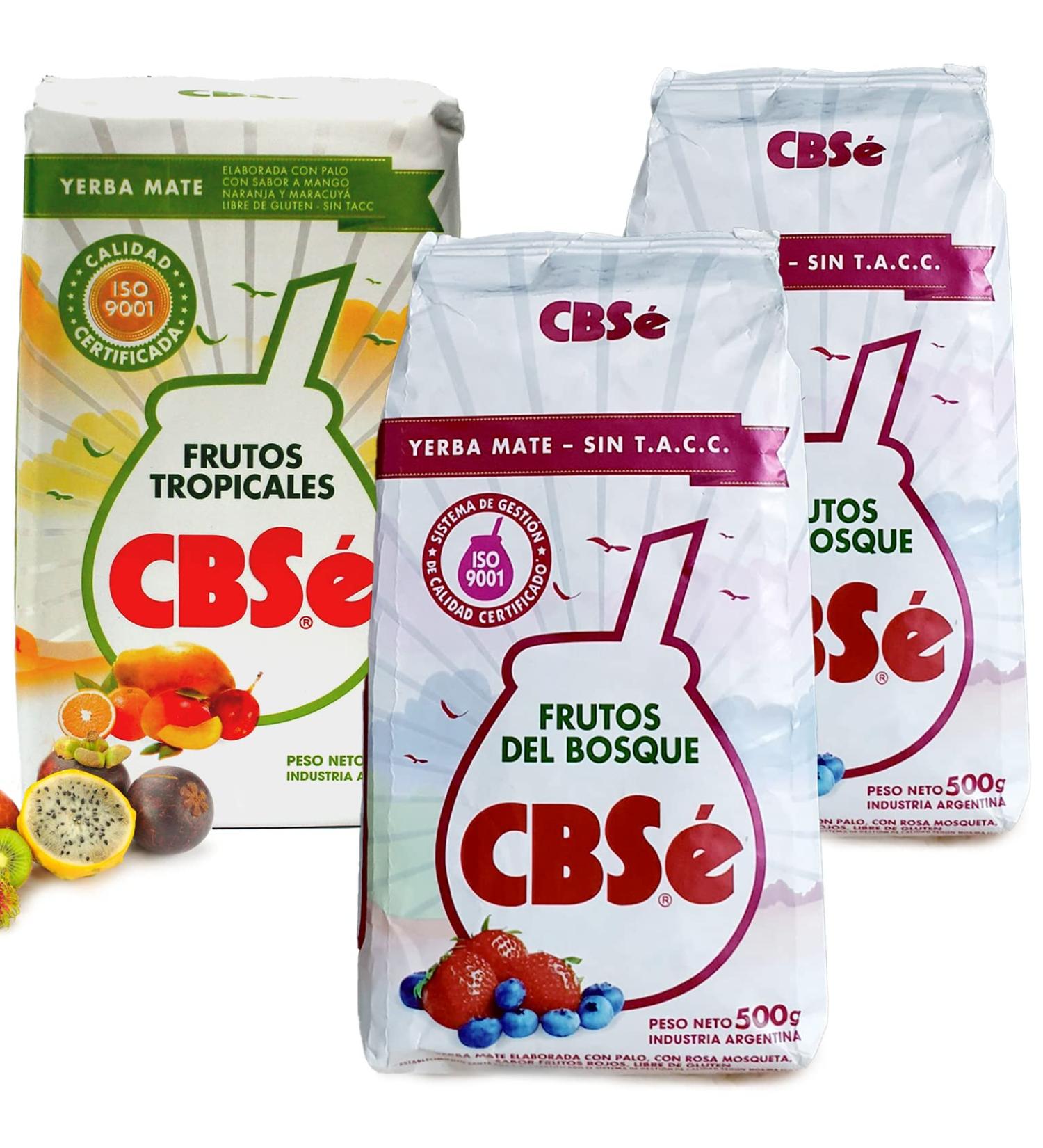 CBS Yerba Mat Fruits de la For t 2x0.5 kg + CBS Yerba Mat avec Fruits Tropicaux 0.5 kg |Th mat d'Argentine | Boisson revigorante et nergisante - Buy Online on GoSupps.com