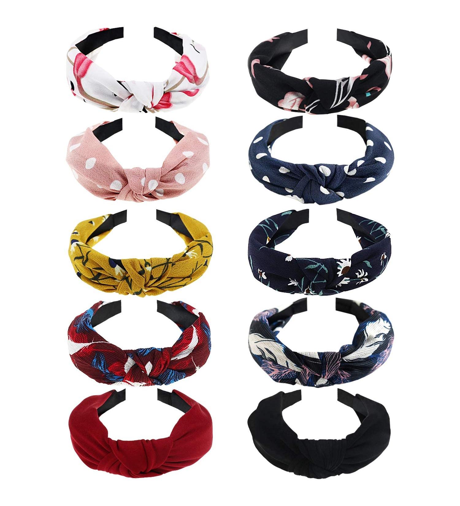 Shop Dreshow 10-Piece Ladies Boho Headbands - Elastic Wide Hair Bands & Cute Fabric Accessories for Women and Girls - Buy Online on GoSupps.com