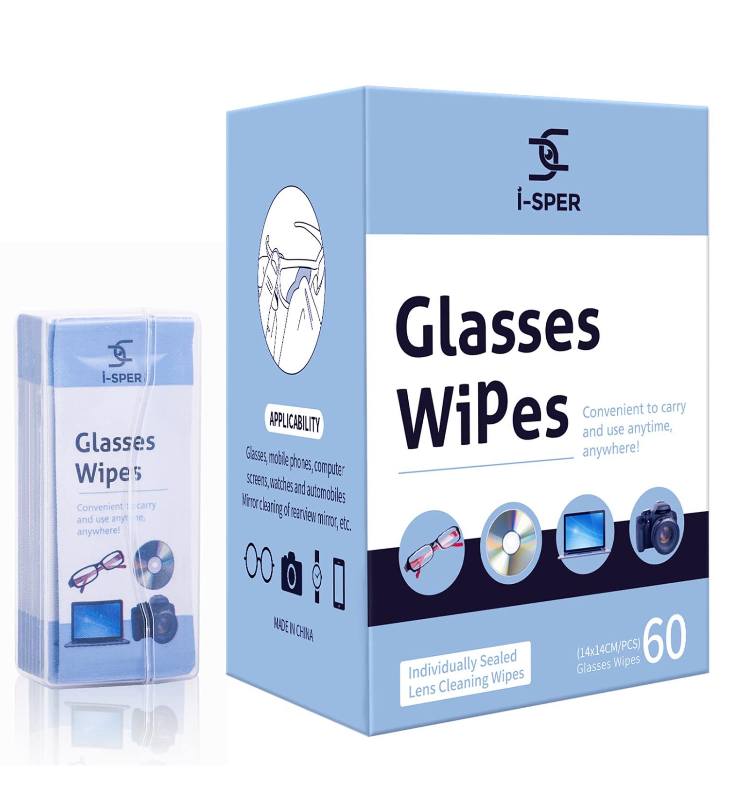 70 Count Lens Cleaning Wipes - Pre-Moistened & Quick Dry - Individual Wrapped in Carrying Box - Suitable for Glasses & Screens - Buy Online on GoSupps.com