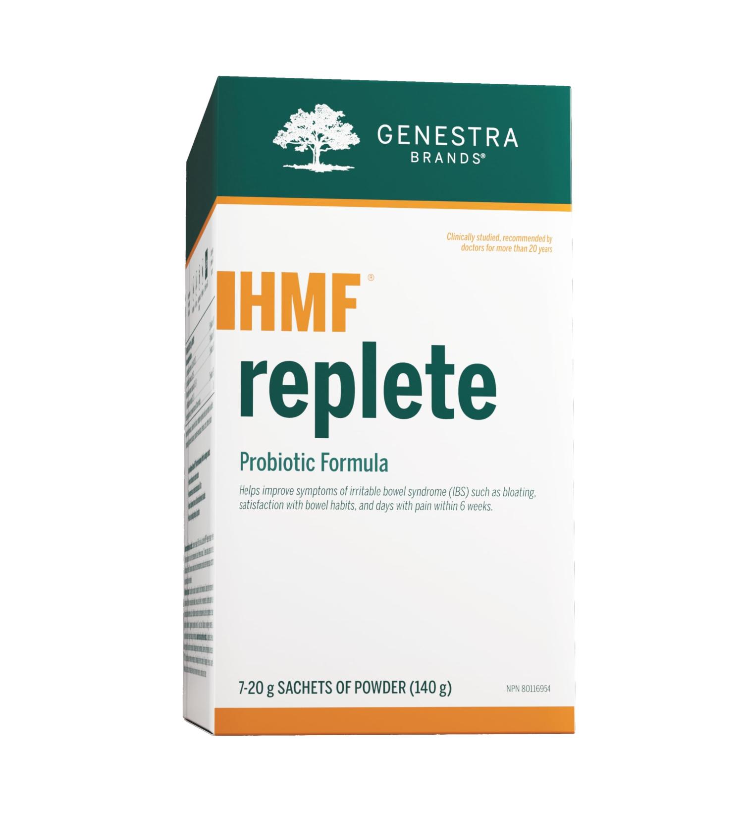 Genestra Brands - HMF Replete - Probiotic Formula - Supports Intestinal Microflora and Gastrointestinal Health - 7 Sachets (20 Grams Powder Each) - Buy Online on GoSupps.com