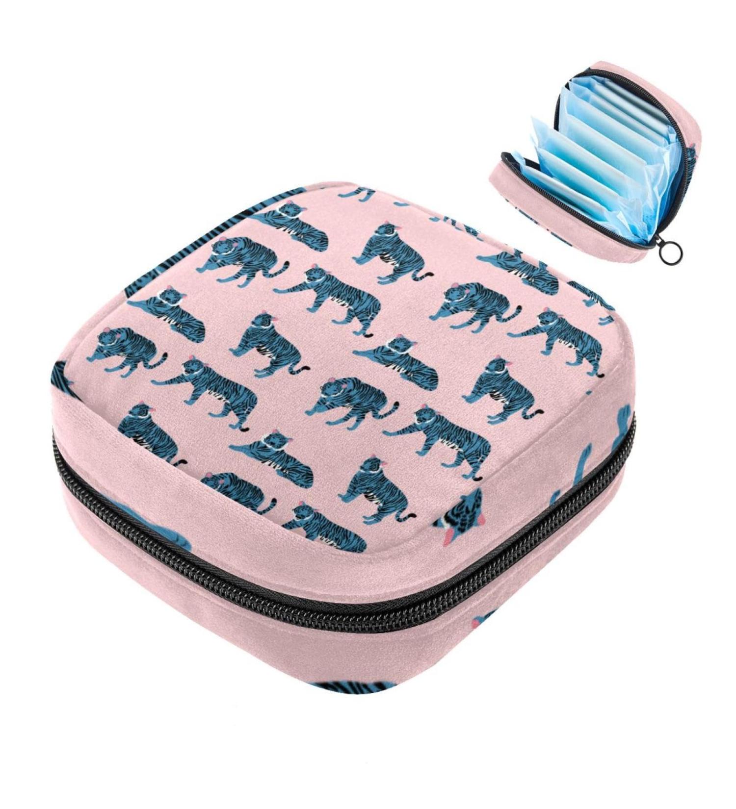 Tiger Pink Women's Binding-Storage Bag | Large Menstrual Cup Cylinder with Zipper & Periodic Insert Pocket | Multi-Colored Tampon Organizer for Girls & Women - Buy Online on GoSupps.com