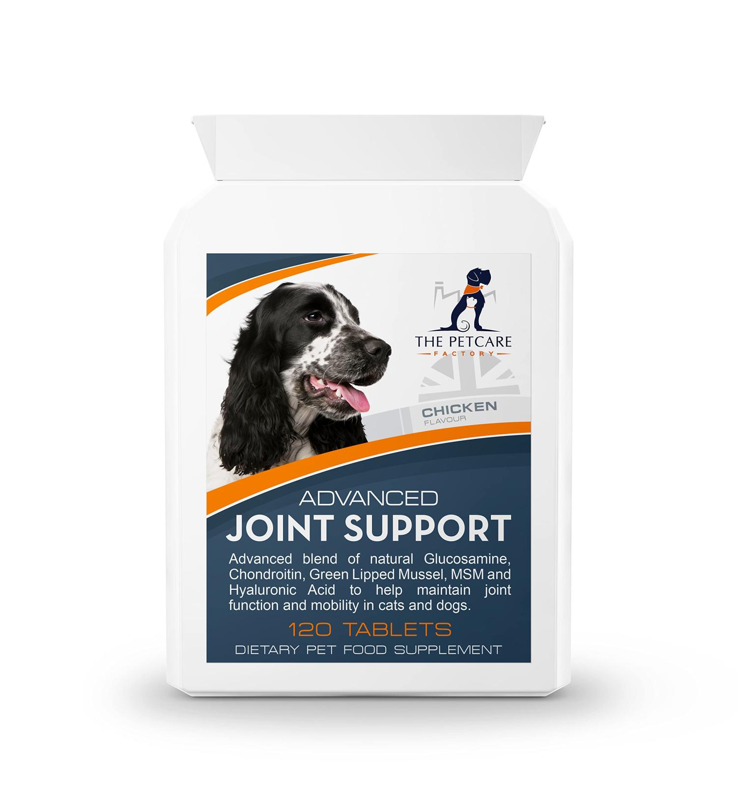 Advanced Joint Support Supplement for Dogs | Glucosamine, Chondroitin, MSM, Green Lipped Mussel & Curcumin | 120 Tablets | UK Manufactured - Buy Online on GoSupps.com