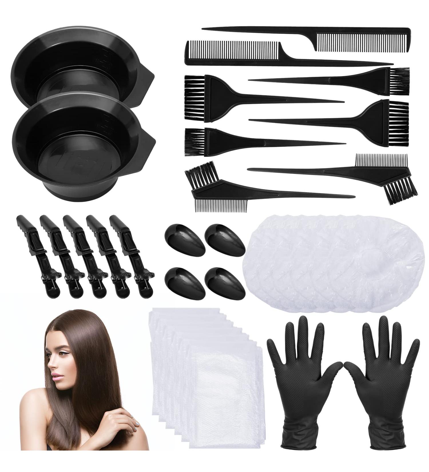 33-Piece Hair Dye Brush and Bowl Set for DIY Salon Hair Coloring - Buy Online on GoSupps.com