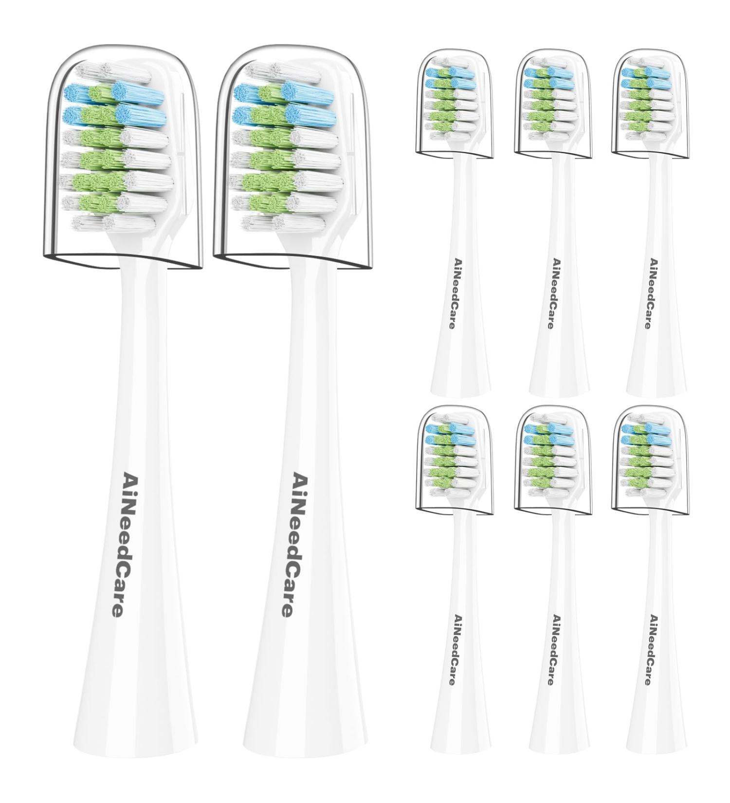 Toothbrush Replacement Heads for Aquasonic Duo & Home Dental Center - Pack of 8 | Premium Dental Care - Buy Online on GoSupps.com