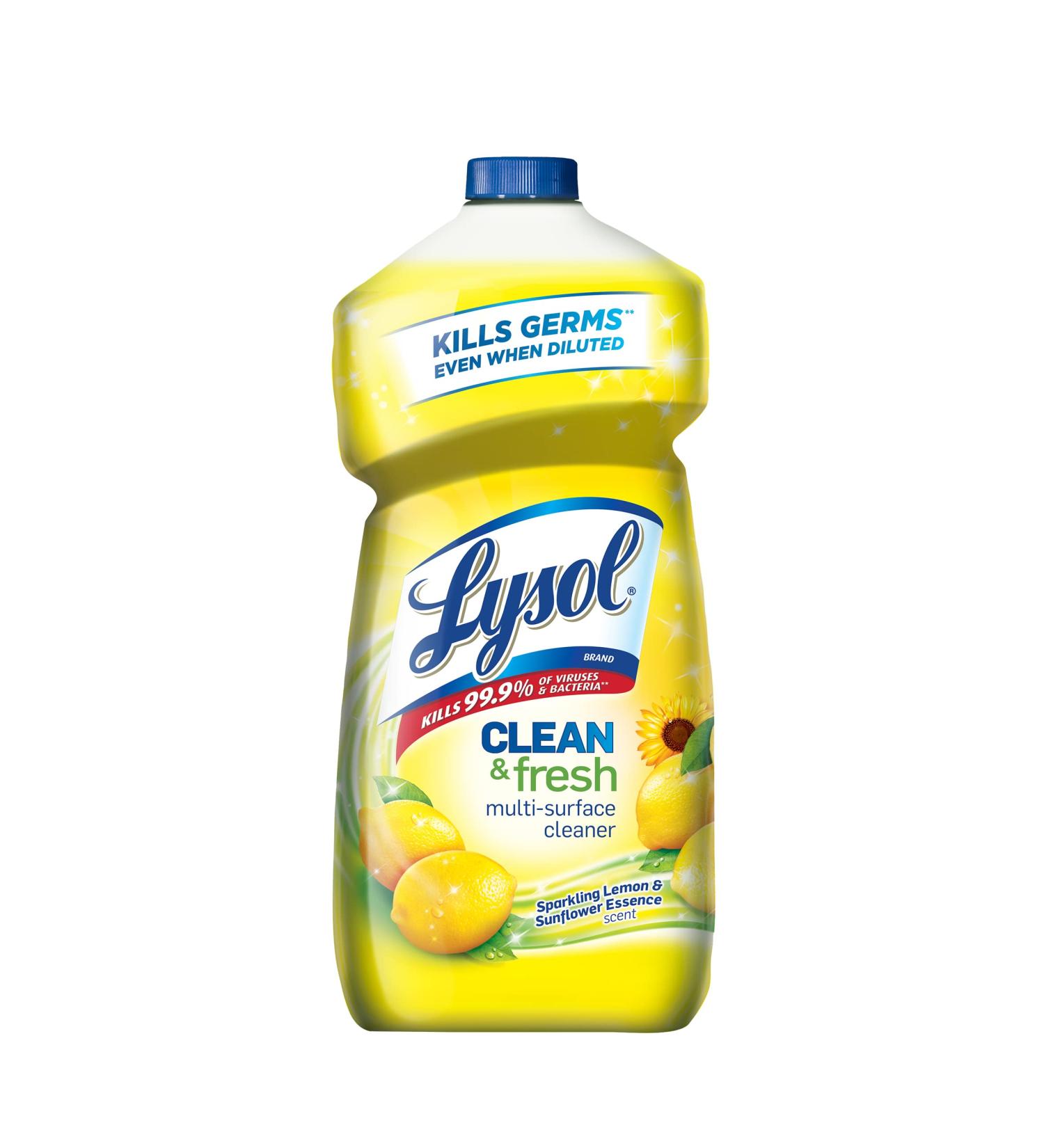 Lysol Multi-Surface Cleaner 40 Fl Oz - Sparkling Lemon & Sunflower Essence | Sanitizing, Disinfecting, Deodorizing Pour - Buy Online on GoSupps.com