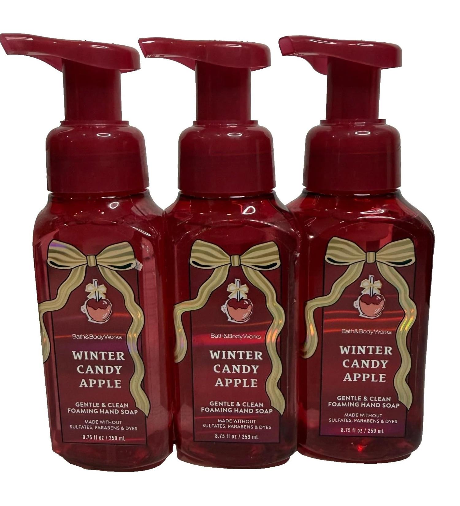 Bath and Body Works Winter Candy Apple Gentle & Clean Foaming Hand Soap Pack of 3