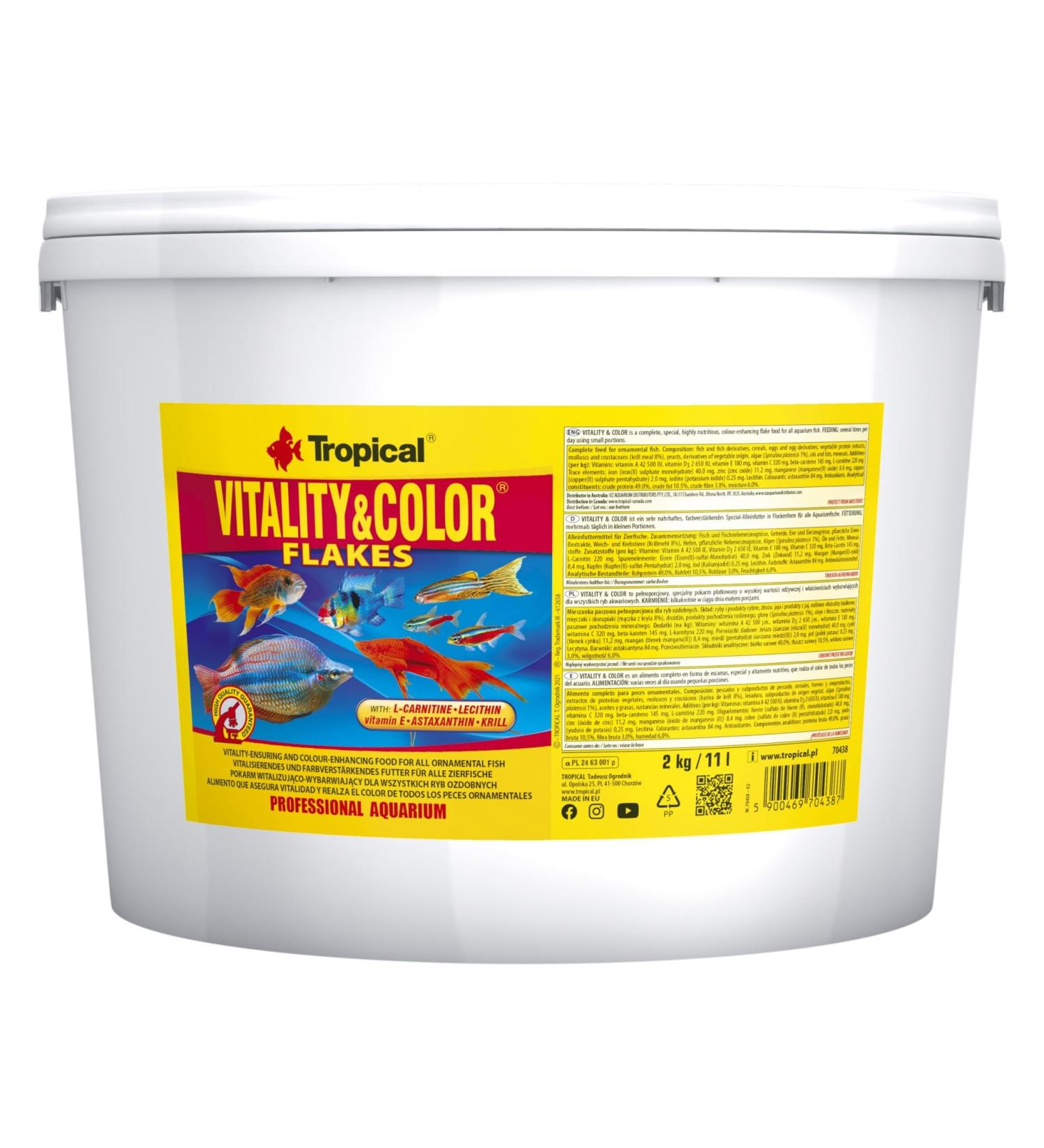 TROPICAL Vitality & Color Food for Aquariums 11 L - Buy Online on GoSupps.com