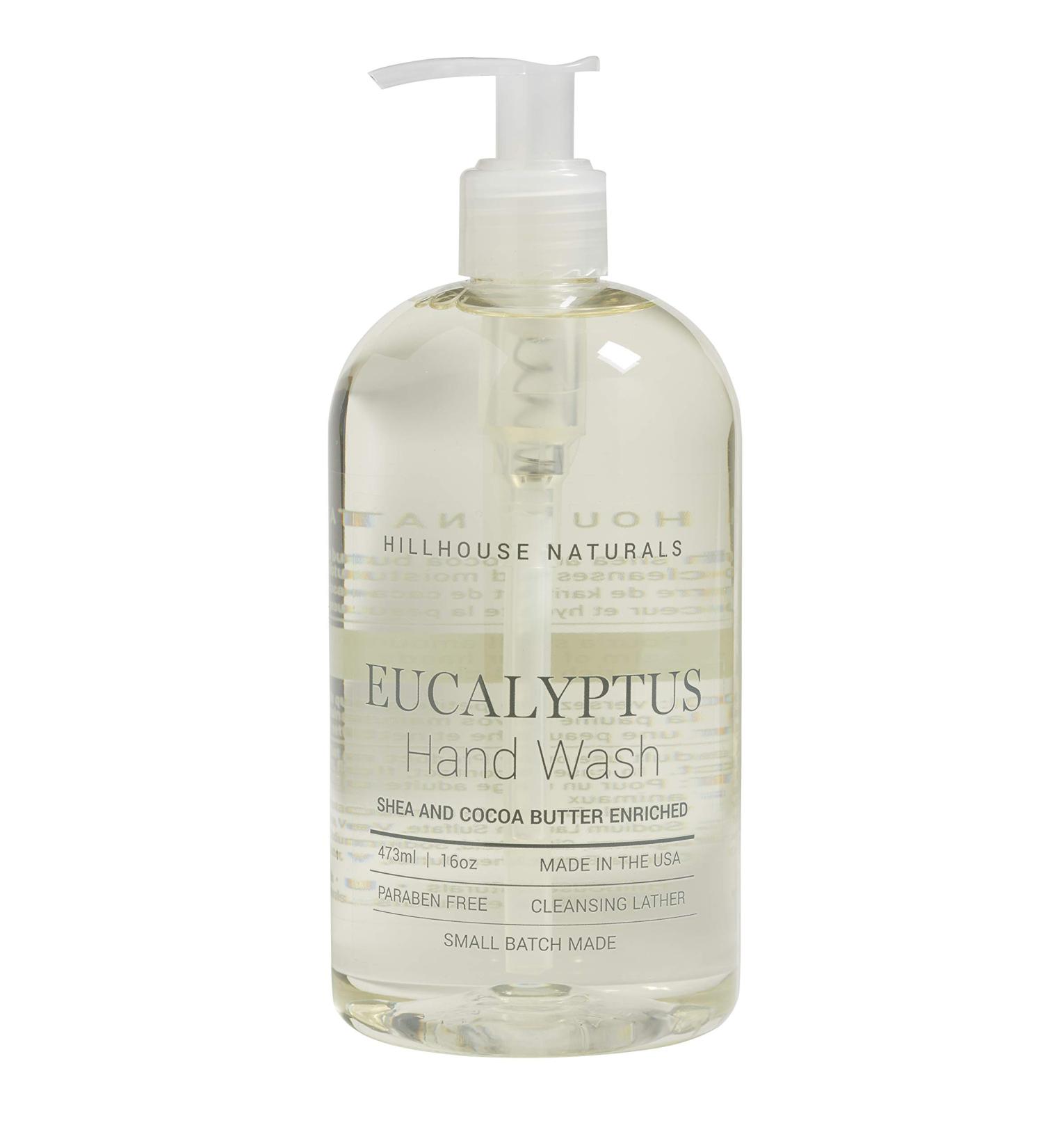 Hillhouse Naturals 16oz. Eucalyptus hand wash. With notes of spearmint eucalyptus rosemary and our special floral blend. Made in the USA