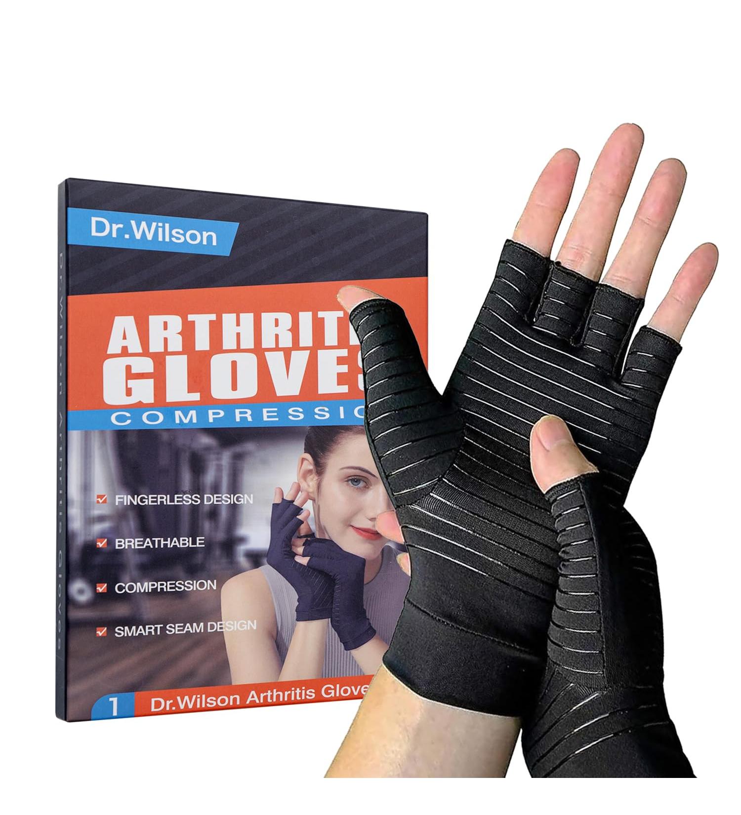Shop Arthritis Gloves | Copper Infused Compression Gloves for Pain Relief - Fingerless Design - Buy Online on GoSupps.com