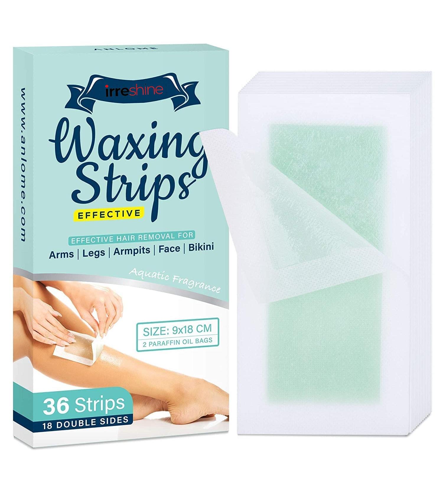 irreshine Body Wax Strips 36ct | Large Size for Women | 7.1x3.5 Inches | Natural Formula Hair Removal - Buy Online on GoSupps.com