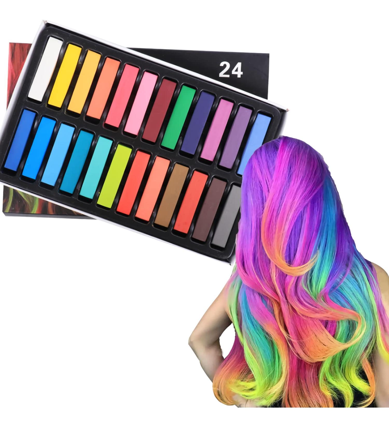 Meettikey Hair Chalk Set | 24 Colors Temporary Non-Toxic Washable Hair Tint for Kids | Perfect for Christmas Parties & Role Play - Buy Online on GoSupps.com