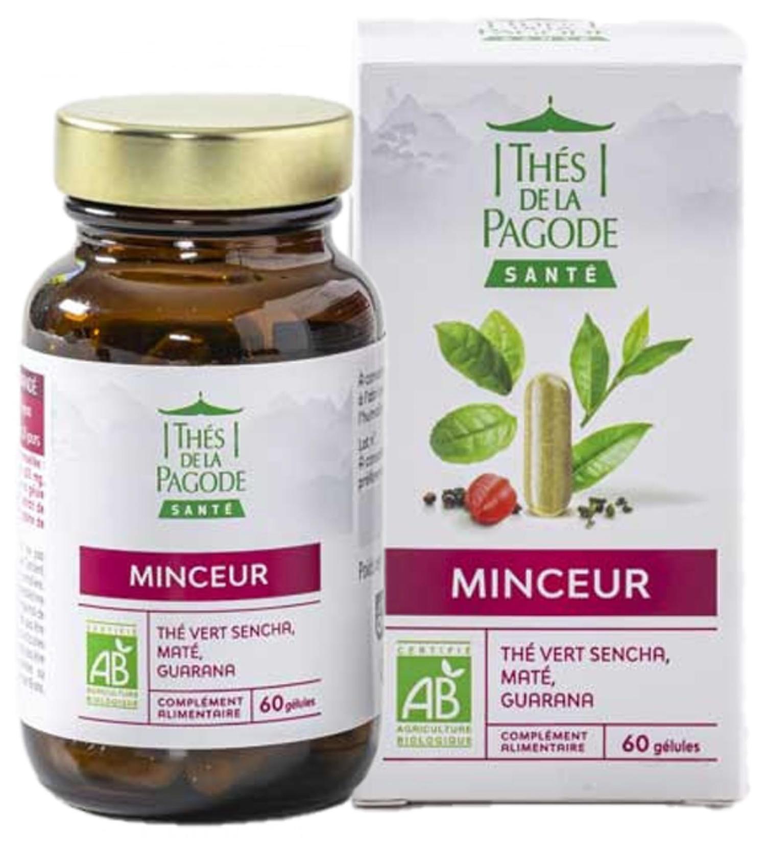Th s de la Pagoda - Slimming Food Supplement - Organic Sencha Green Tea Guarana Mate - 60 Certified Organic Vegetable Capsules 20 Day Program