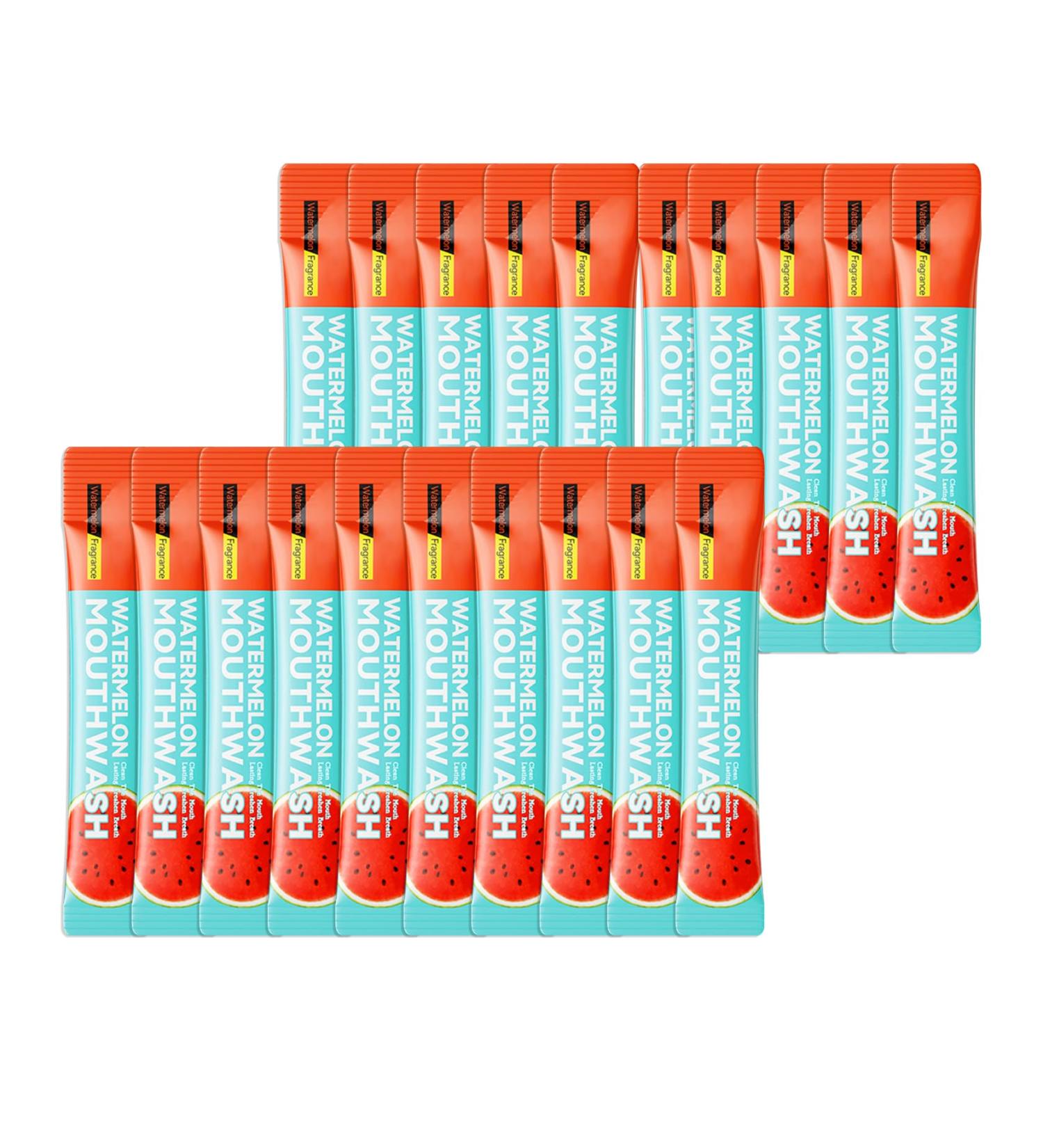 Mini Mouthwash Kit Travel Size Portable Fresh Breath Mouth Wash Watermelon Flavor 20 Individual Disposable Mouthwash Packs for Oral Care - Buy Online on GoSupps.com