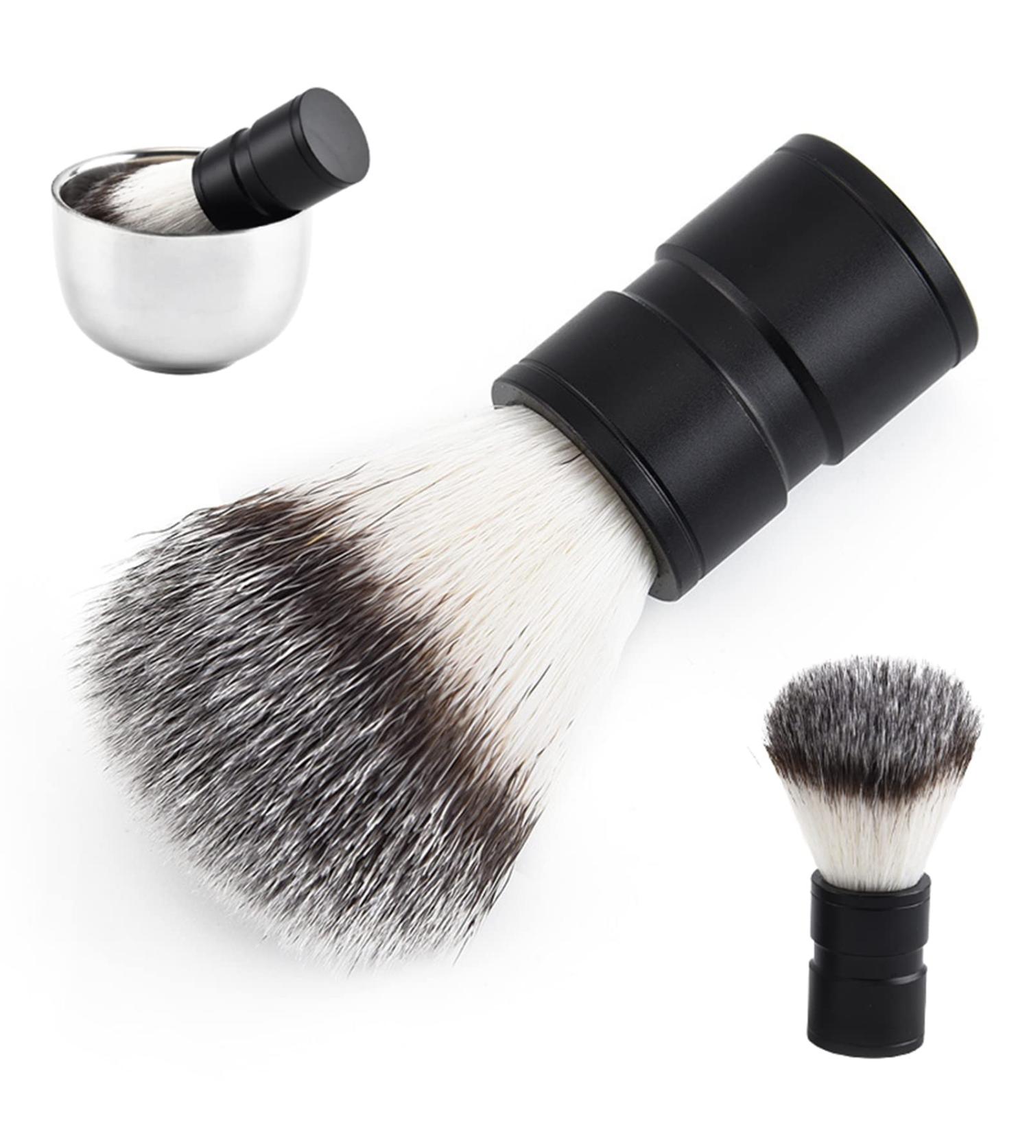 Ydhoud Vegan Shaving Brush for Men & Women | Aluminum Handle Soft Bristles Strong Cleaning Power - Black - Buy Online on GoSupps.com