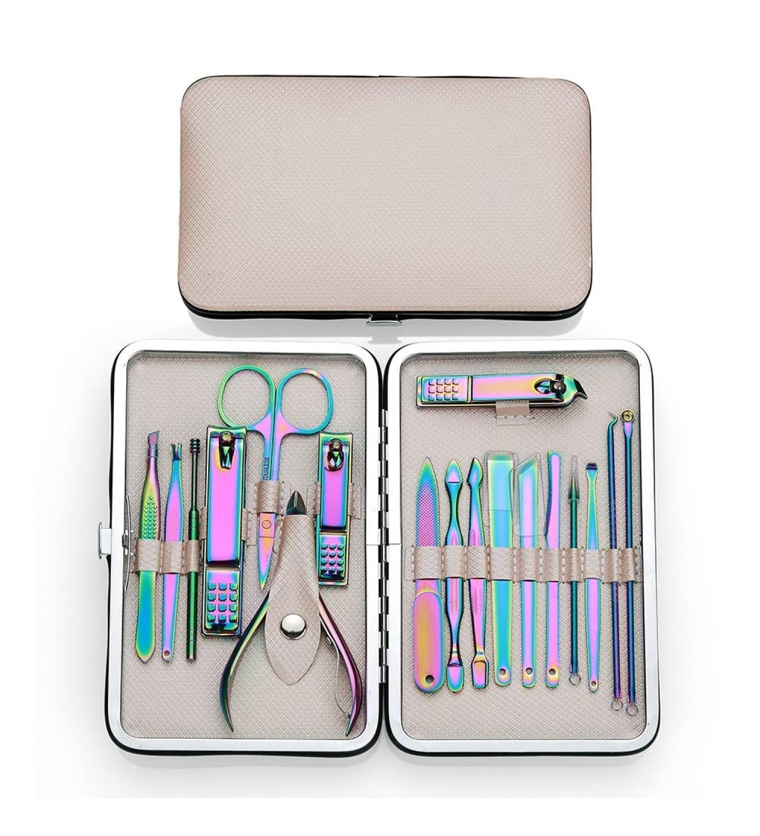 Nail Clipper Set 18 Piece Color Nail Clipper Set Nail Clipper Nail Clipper Manicure Tool Set Personal Care Portable Home Nail Set for Women - Buy Online on GoSupps.com