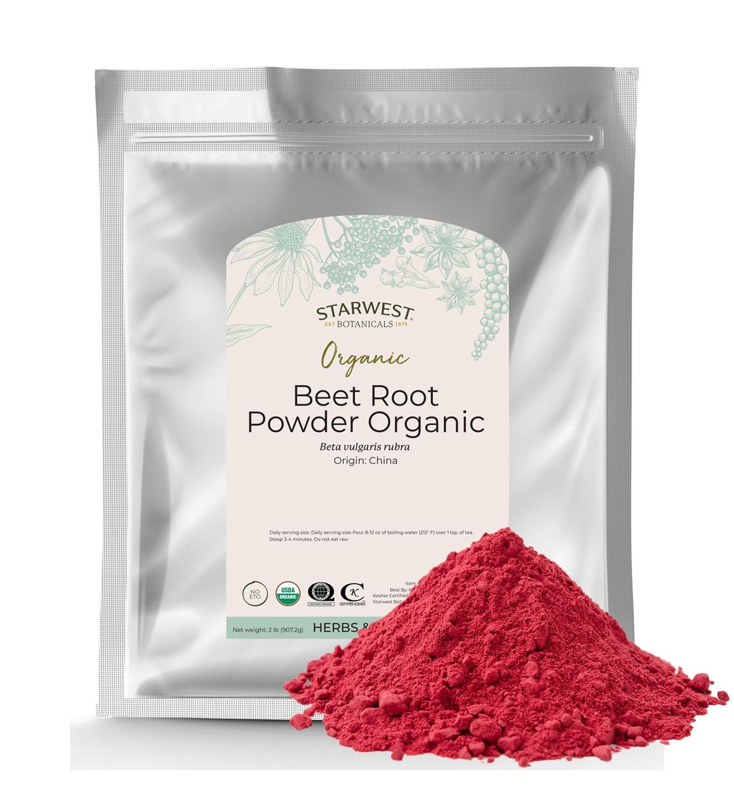 Starwest Botanicals Organic Beet Root Powder 2lb | USDA Certified 32oz Pack - Organic Beet Powder - Buy Online on GoSupps.com