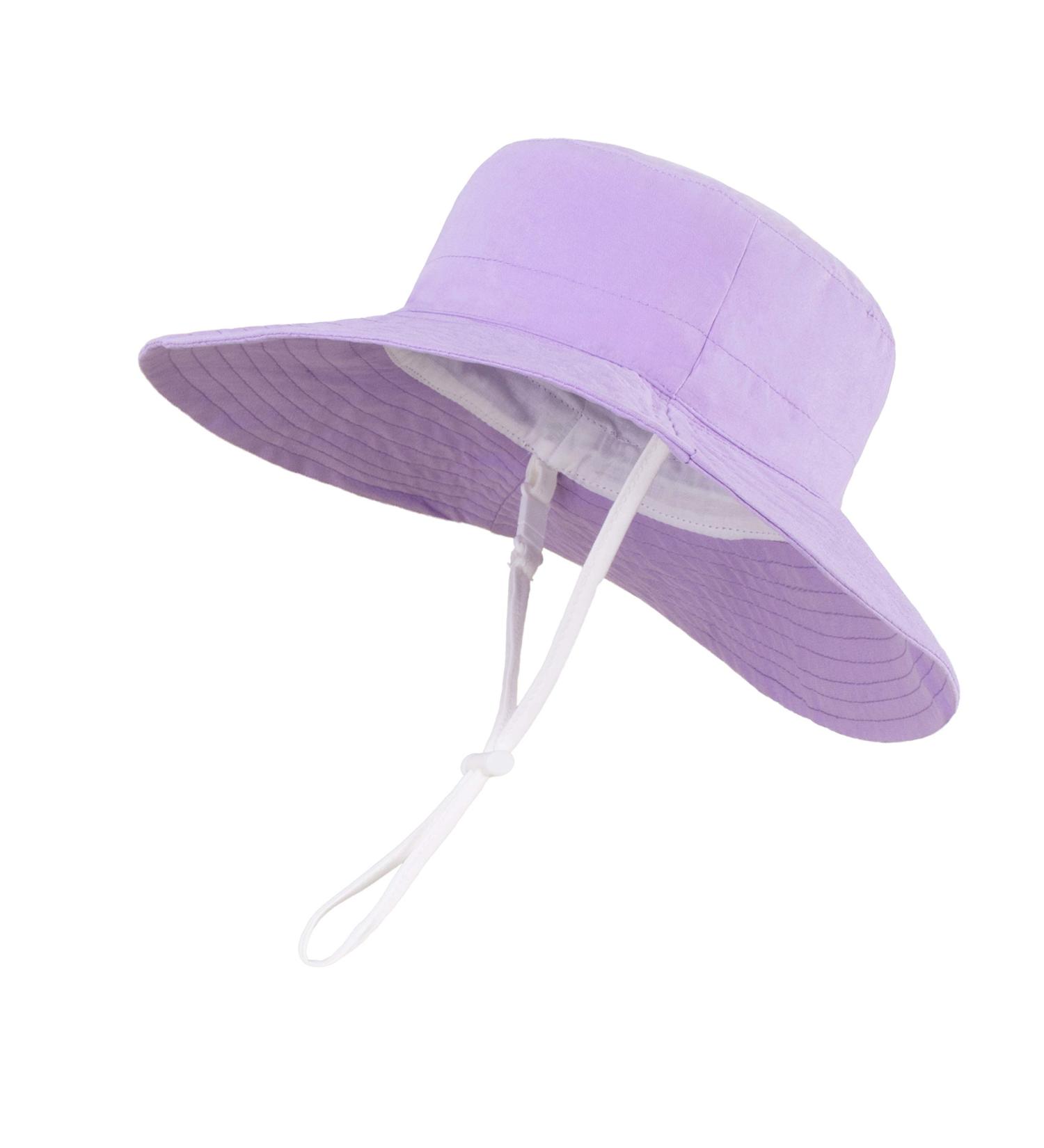 LANGZHEN Baby Sun Protection Hat - Adjustable Wide Brim Toddler Kids Play Hat, Light Purple (2-4 Years) - Buy Online on GoSupps.com