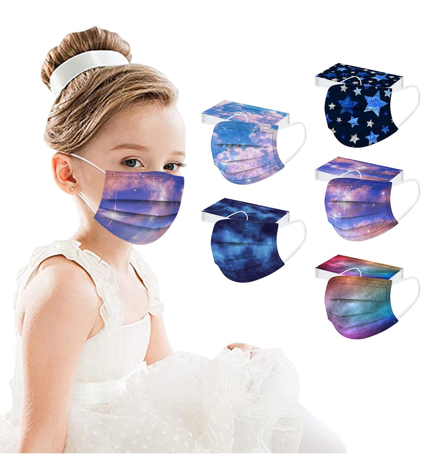 50pc Kids Disposable_Mask 3 Ply Kids Face_Masks for Protection Anti Dust Face Mouth Filter Tools for Children School - Buy Online on GoSupps.com