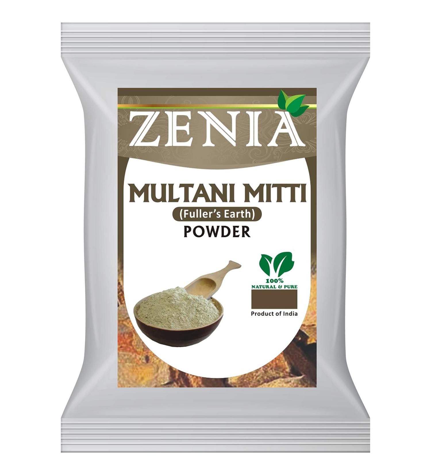 Zenia Pure Fullers Earth Powder 100g - Multani Mitti Mud Face Pack | Bentonite Indian Healing Clay | 100% Natural Mask - Buy Online on GoSupps.com