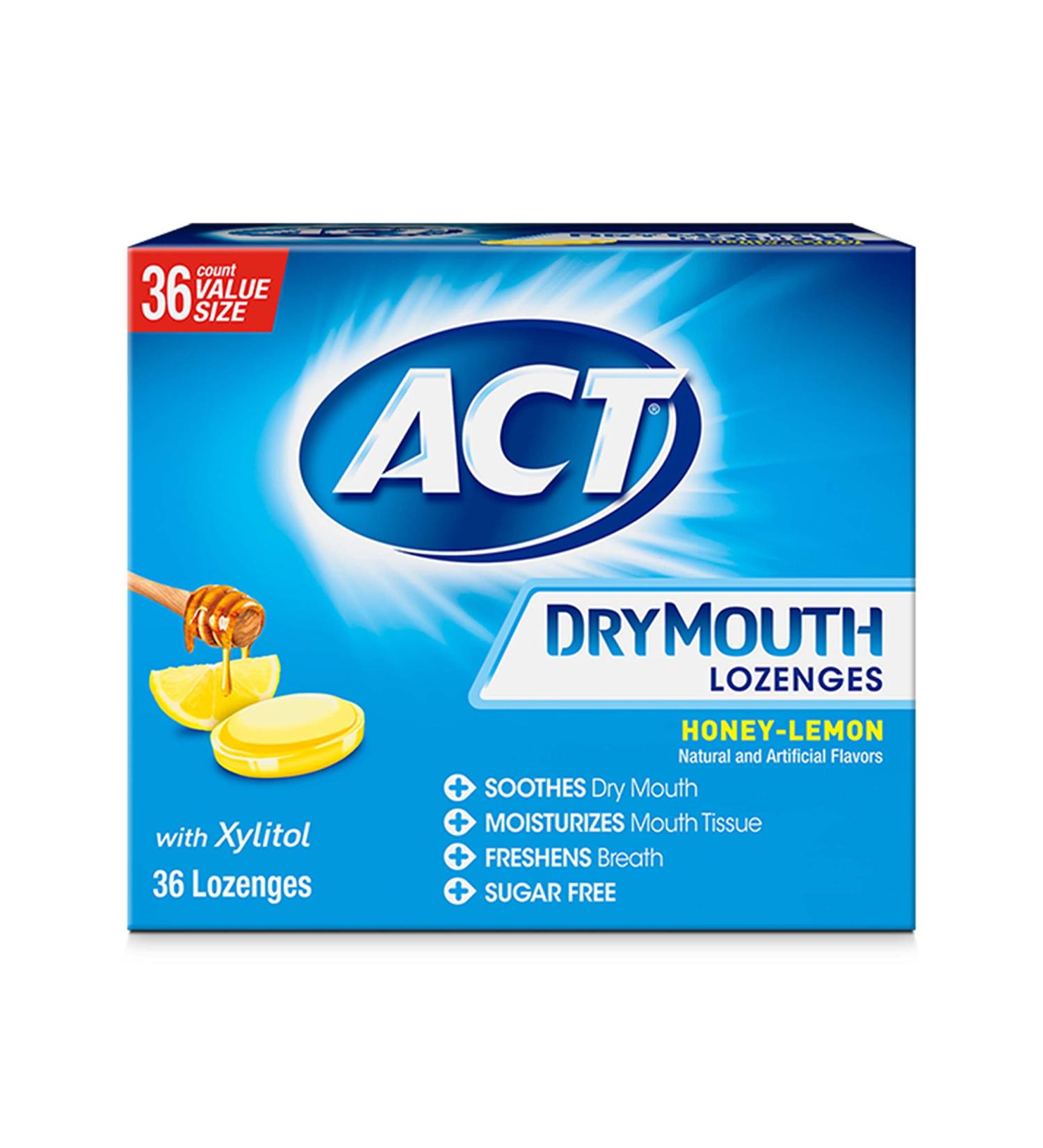 Act Dry Mouth Lozenges with Xylitol - Honey-Lemon Flavor, 36 Count - Buy Online on GoSupps.com