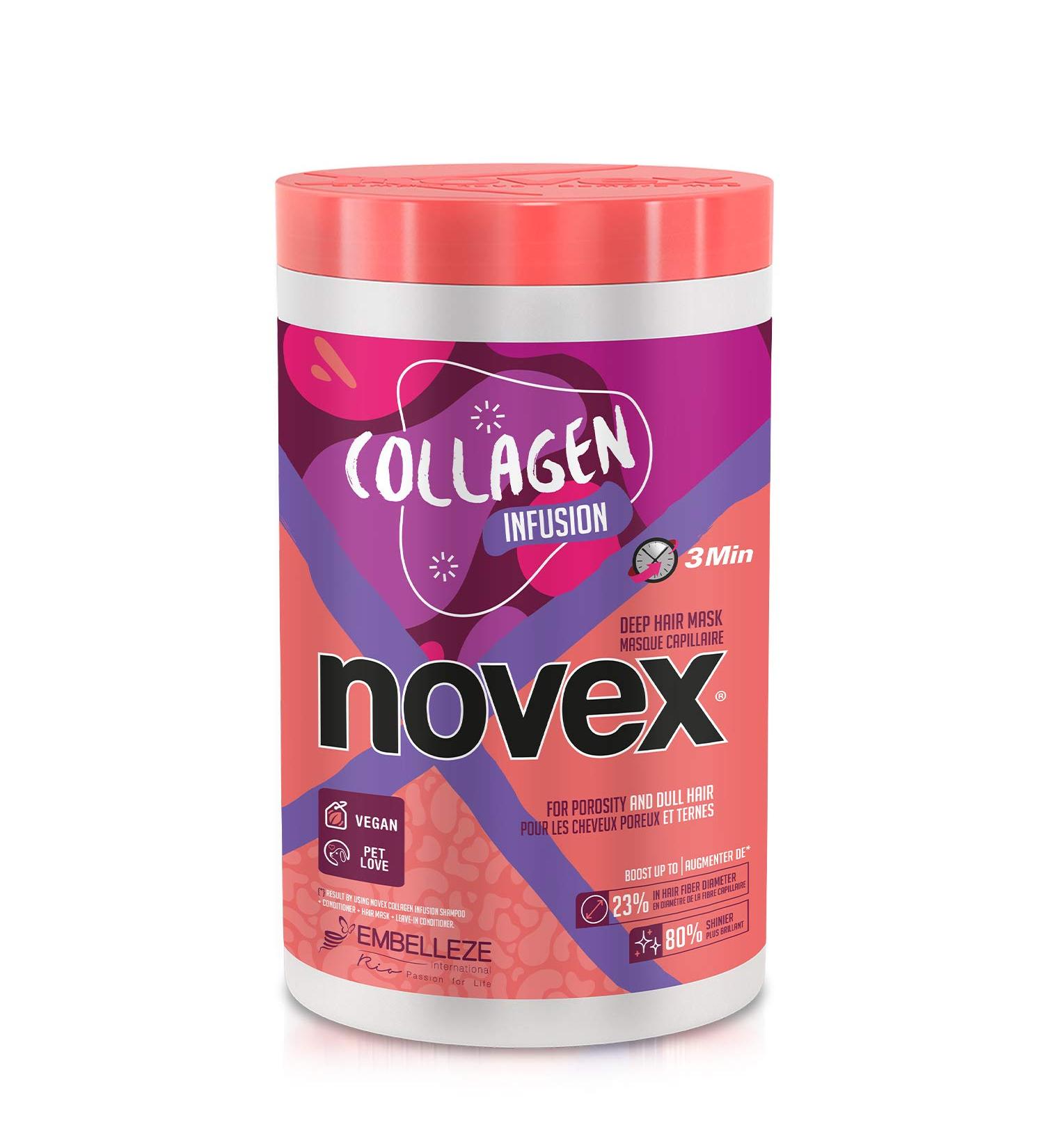Novex Collagen Infusion Hair Mask - 1kg/35oz Value Size for Stronger, Thicker, and Shinier Hair | Natural Ingredients - Buy Online on GoSupps.com