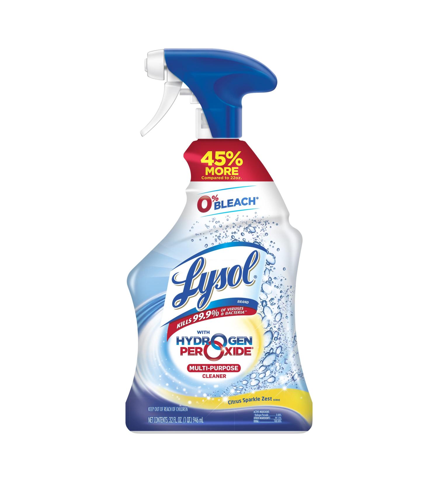 Lysol Multi Purpose Cleaner Spray 32oz - Bleach Free Disinfectant with Hydrogen Peroxide - Citrus Scent - Buy Online on GoSupps.com