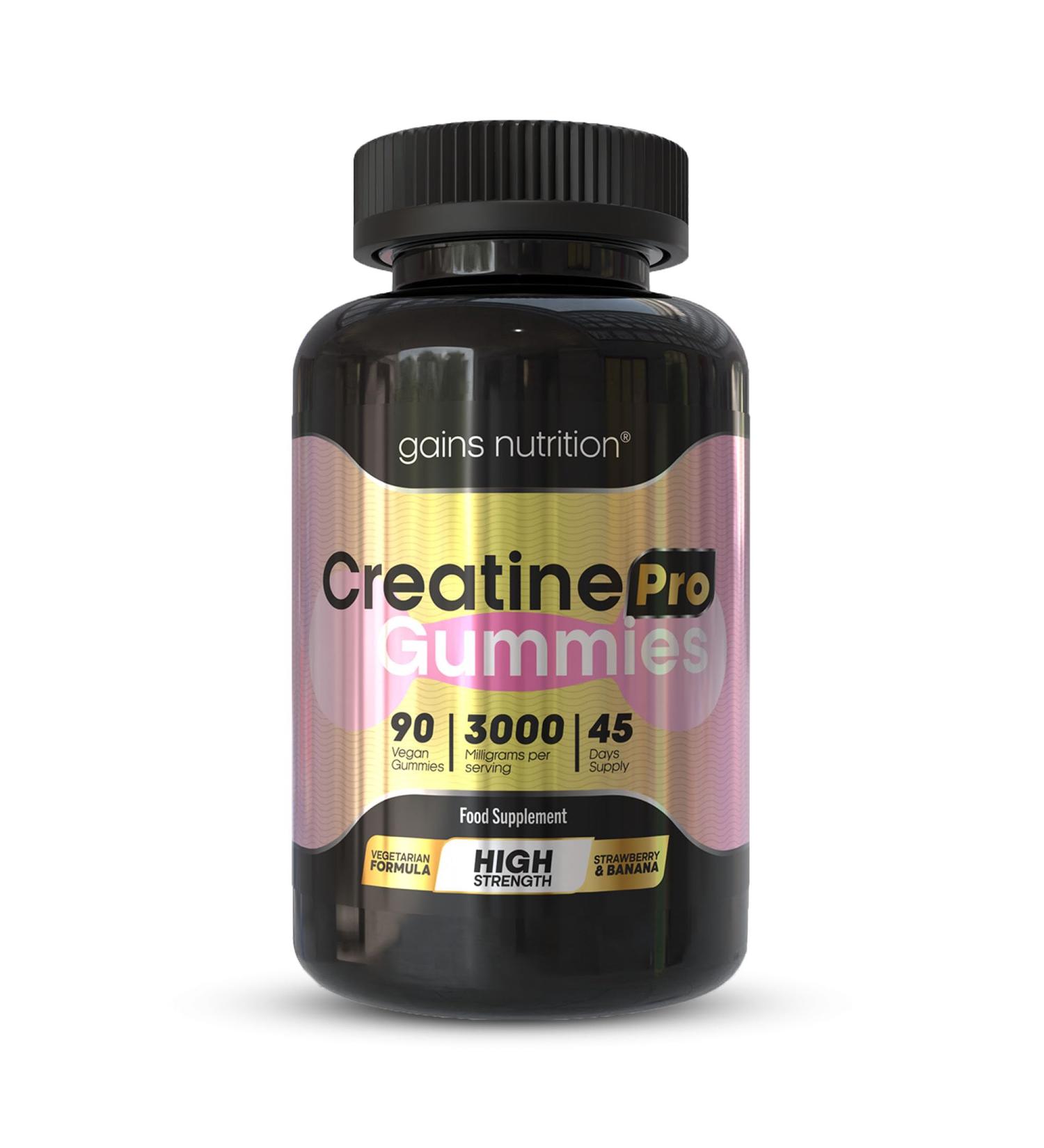 GN Creatine Pro Gummies | 90 Gommes Croquer pour Hommes Femmes - 3000mg de Monohydrate de Cr atine par Portion | Saveur Fraise et Banane Sans OGM Convient aux V g taliens et V g tariens - Buy Online on GoSupps.com