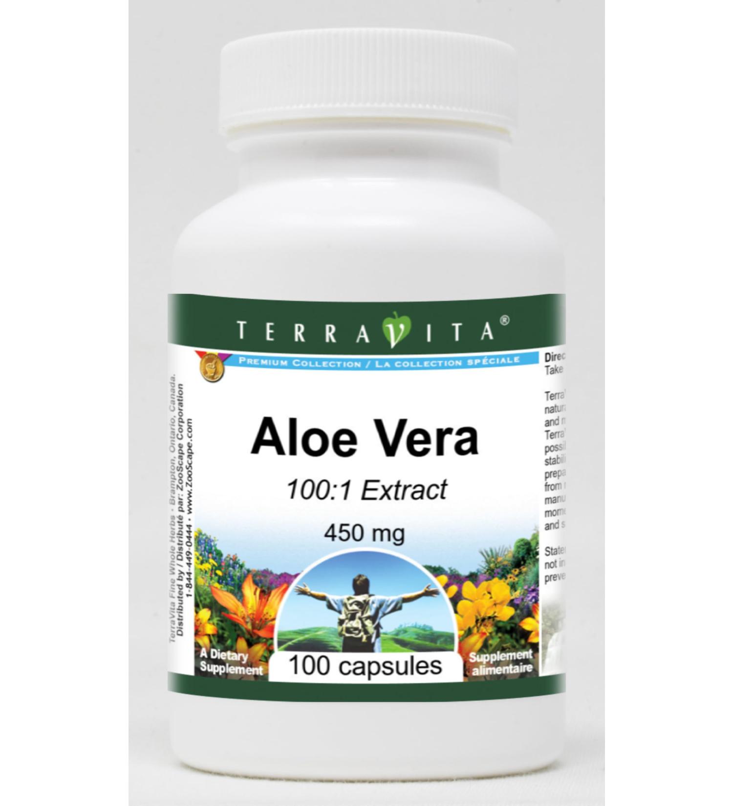 Aloe Vera 100:1-450 mg (100 Capsules ZIN: 518922) - Buy Online on GoSupps.com