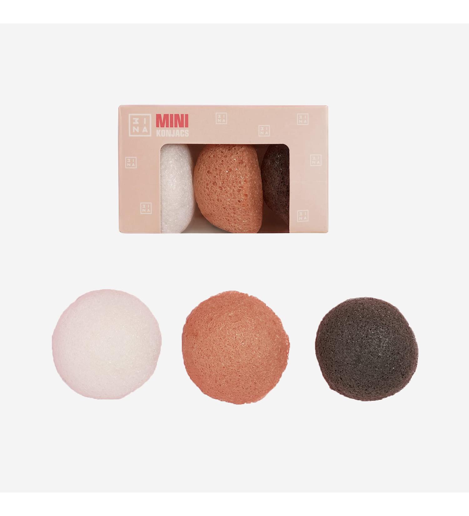3INA MAKEUP - Mini Konjac - Multicolor Natural Face Konjac Sponge for Deep Cleaning and Exfoliating Sponge - Radiant Glow - Biodegradable and Sustainable - Vegan - Cruelty Free