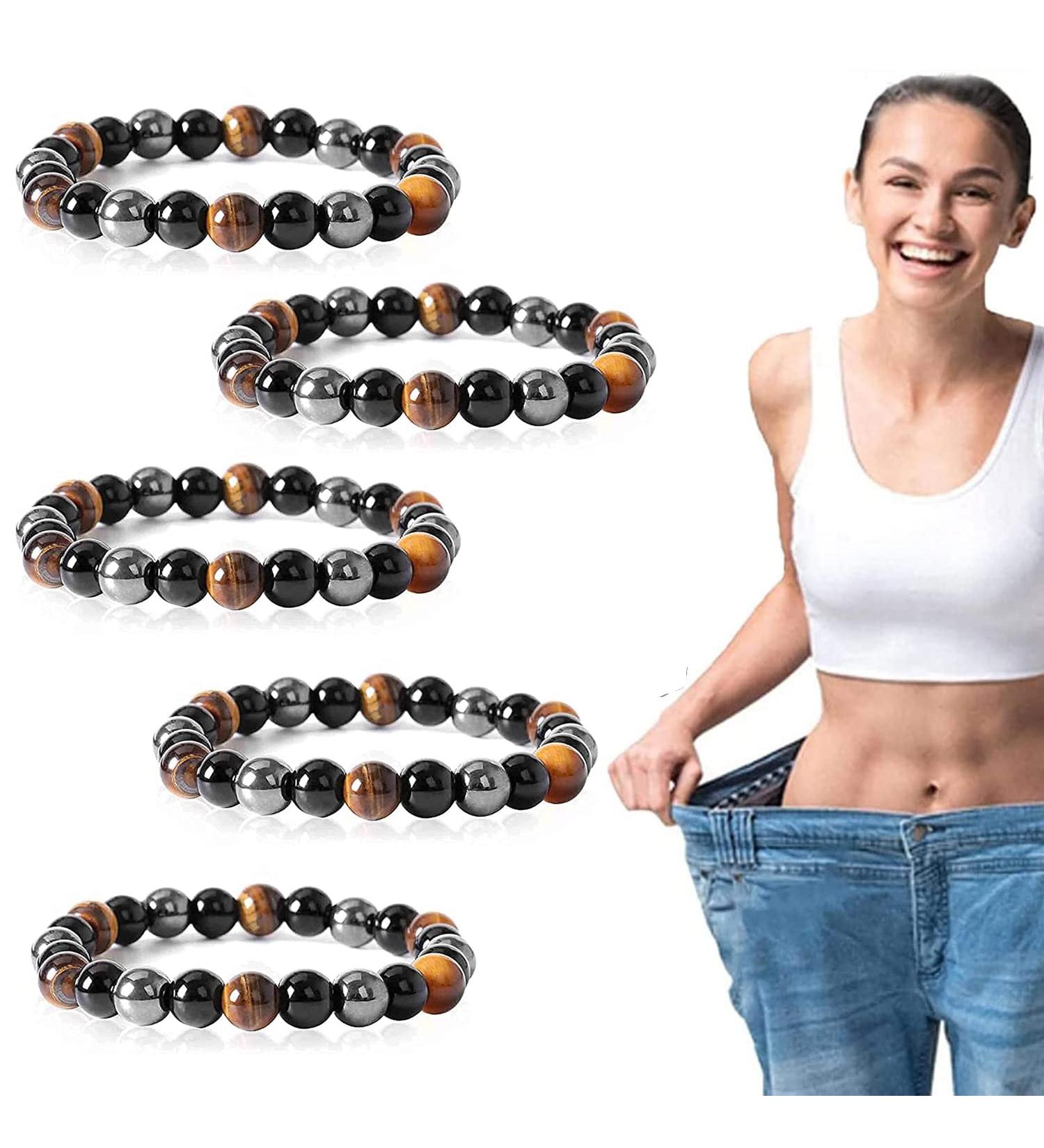 Anti-Swelling Black Obsidian Slimming Foot Chain | Lymphatic Drainage Magnetic Therapy Bracelet | Anti-Varicose Footkett - Black/Silver/Yellow - Buy Online on GoSupps.com