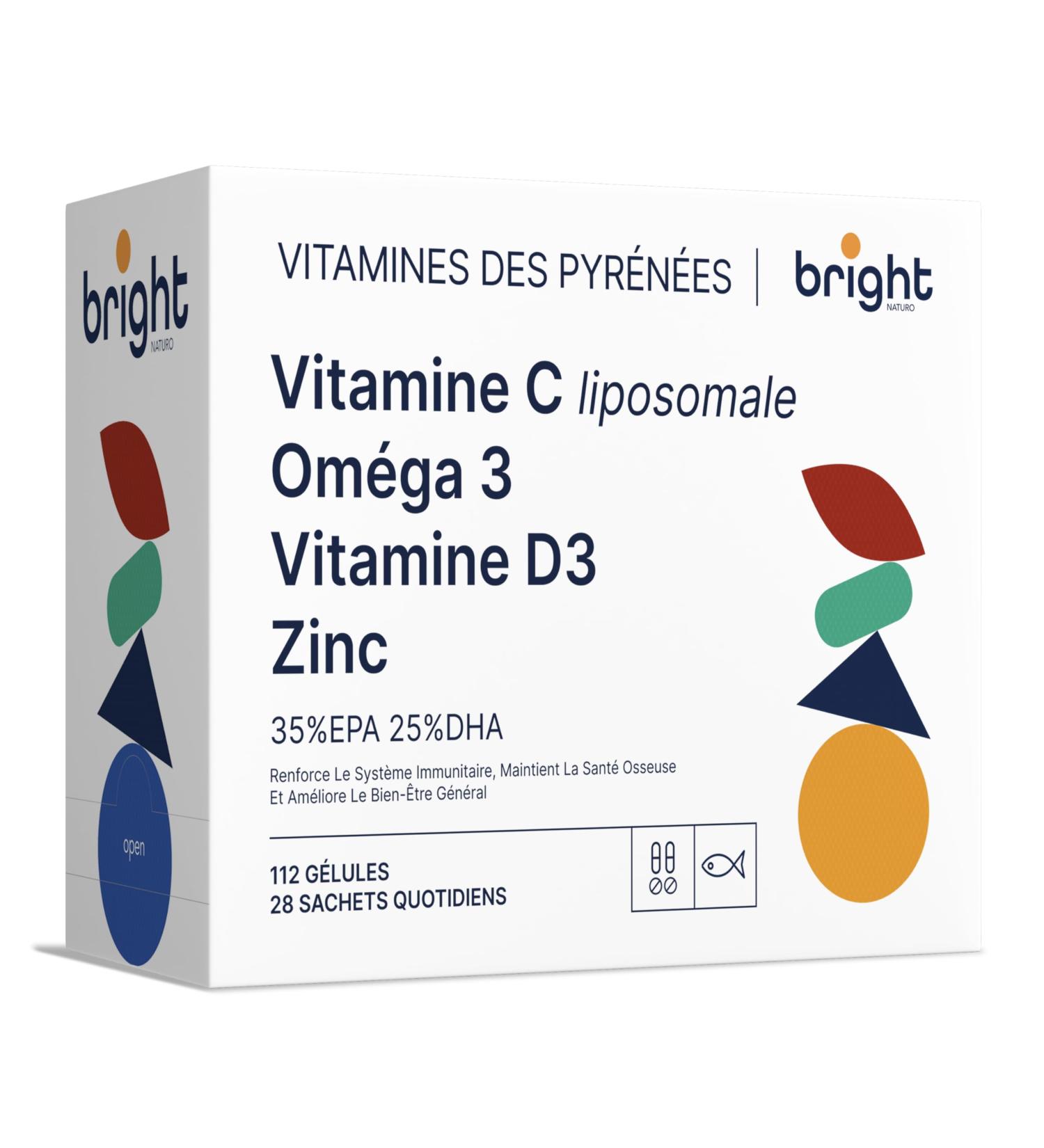  Bright Naturo Immune Wellness Management Liposomal Vitamin C Omega-3 Vitamin D3 Zinc Non-GMO Phyto-Guide | Optimal Synergy for Immunity Energy and Bone Health | 28 Servings - Buy Online on GoSupps.com