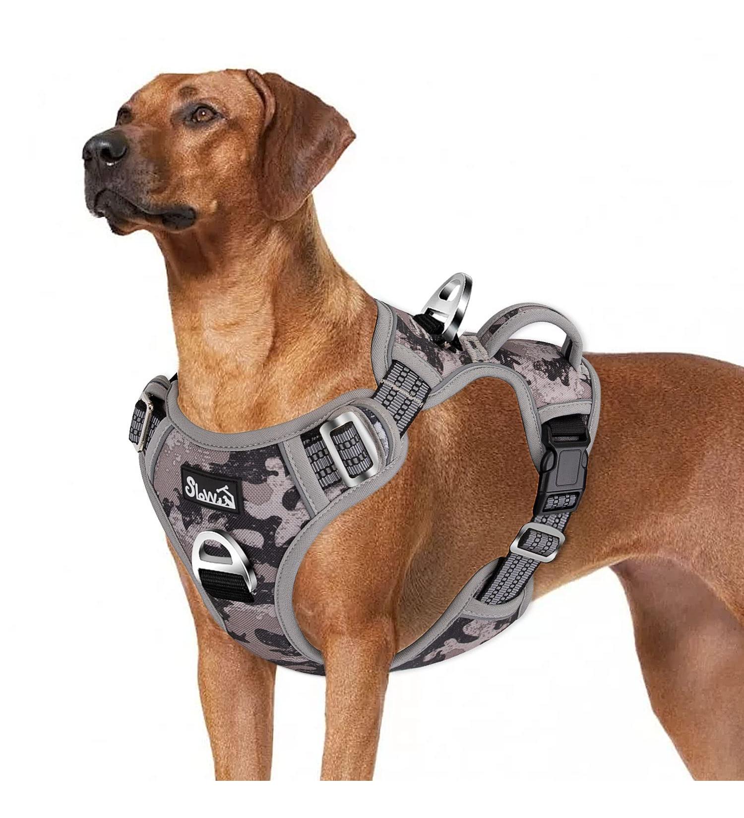 Eyin Dog Harness for Large Dogs - Adjustable Breathable Reflective Padded with Handle & Front Bracket - Camouflage Size L (Neck: 42-60cm Chest: 47-86cm) - Perfect for Daily Training - Buy Online on GoSupps.com