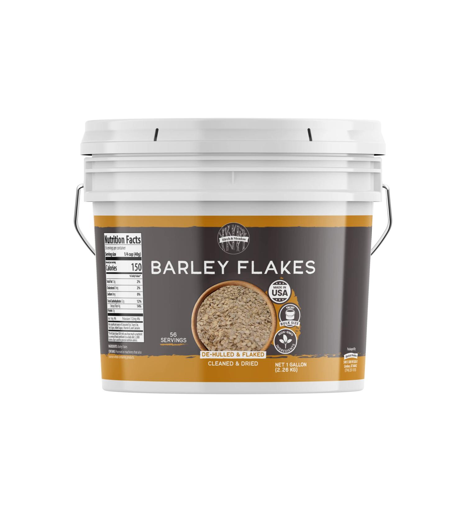 Birch & Meadow 1 Gallon Barley Flakes - Chewy Texture, Non-GMO - Buy Online on GoSupps.com
