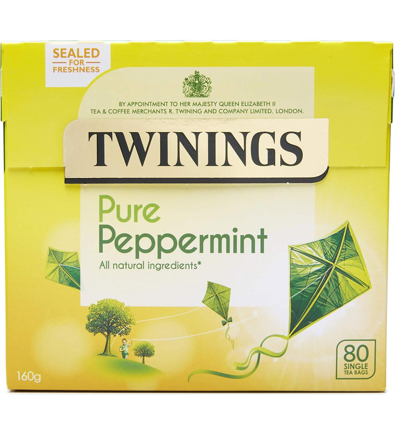 Twinings Pure Peppermint Tea Bags - 80 Count Pack for Refreshing Minty Flavor | 160g - Buy Online on GoSupps.com