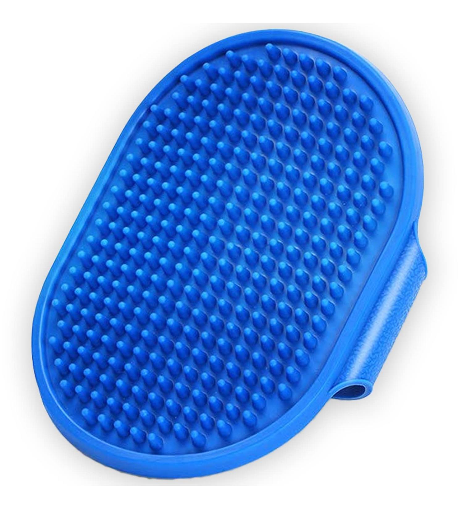 ExceLife Dog Bath Brush with Adjustable Strap Grooming Soothing Massage Rubber Comb Pet Shampoo Brush for Dogs and Cats with Short or Long Hair (Blue) - Buy Online on GoSupps.com