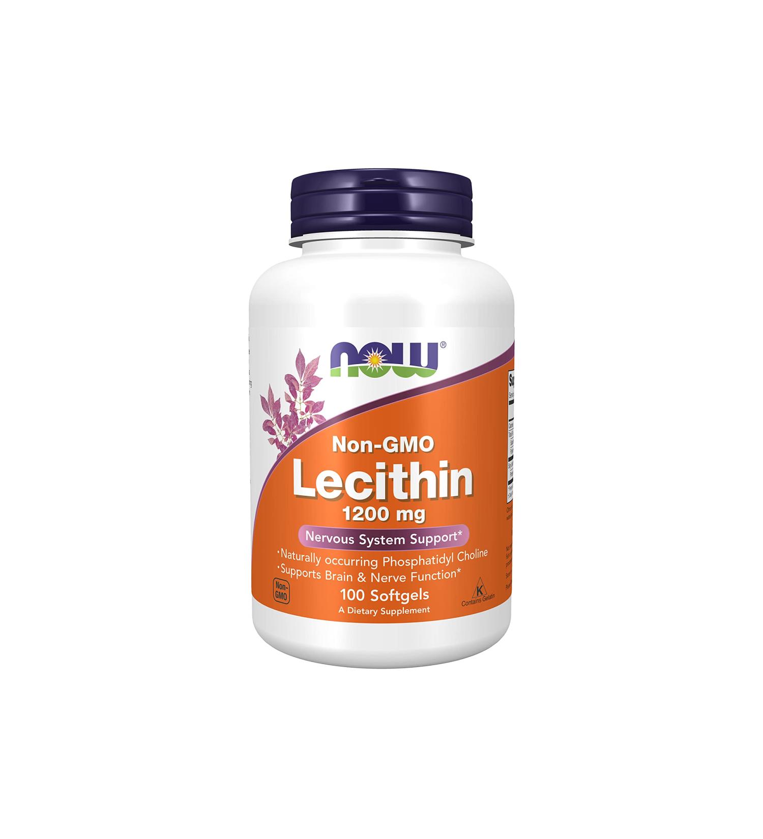 Now Foods Lecithin 1200 mg - 100 Softgels | Supports Brain & Liver Health - Buy Online on GoSupps.com
