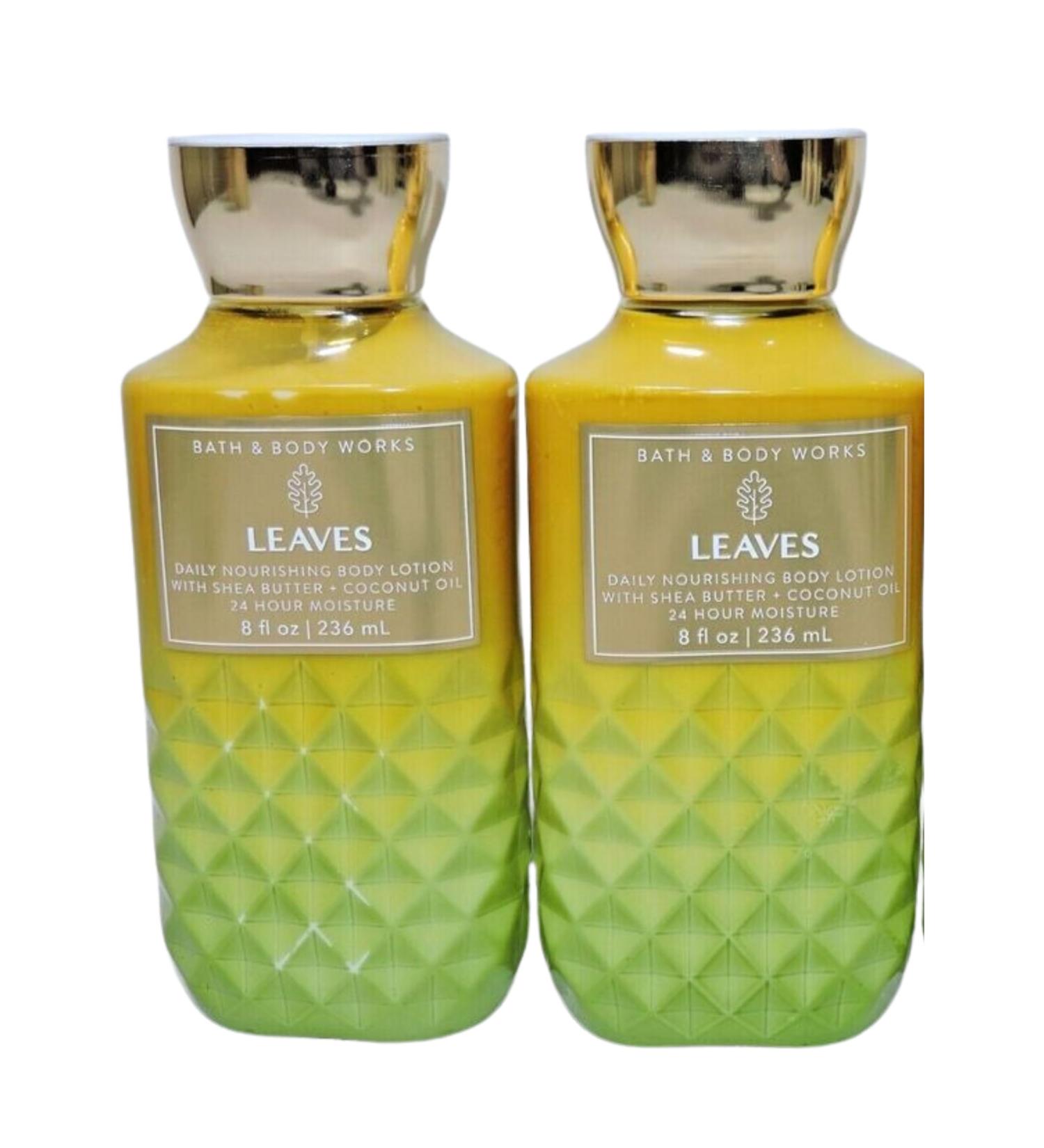 Bath and Body Works Body Lotion Set of 2 8oz Each (Leaves)