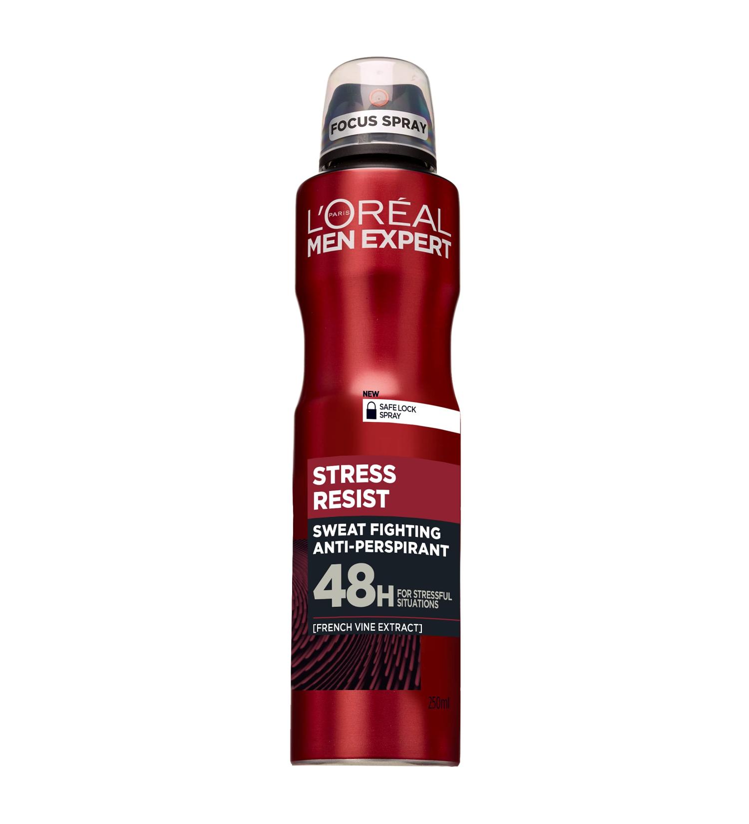L'Oreal Paris Men Expert Stress Resist Deodorant 250 ml Pack of 6 Fresh 1 count (Pack of 1) - Buy Online on GoSupps.com