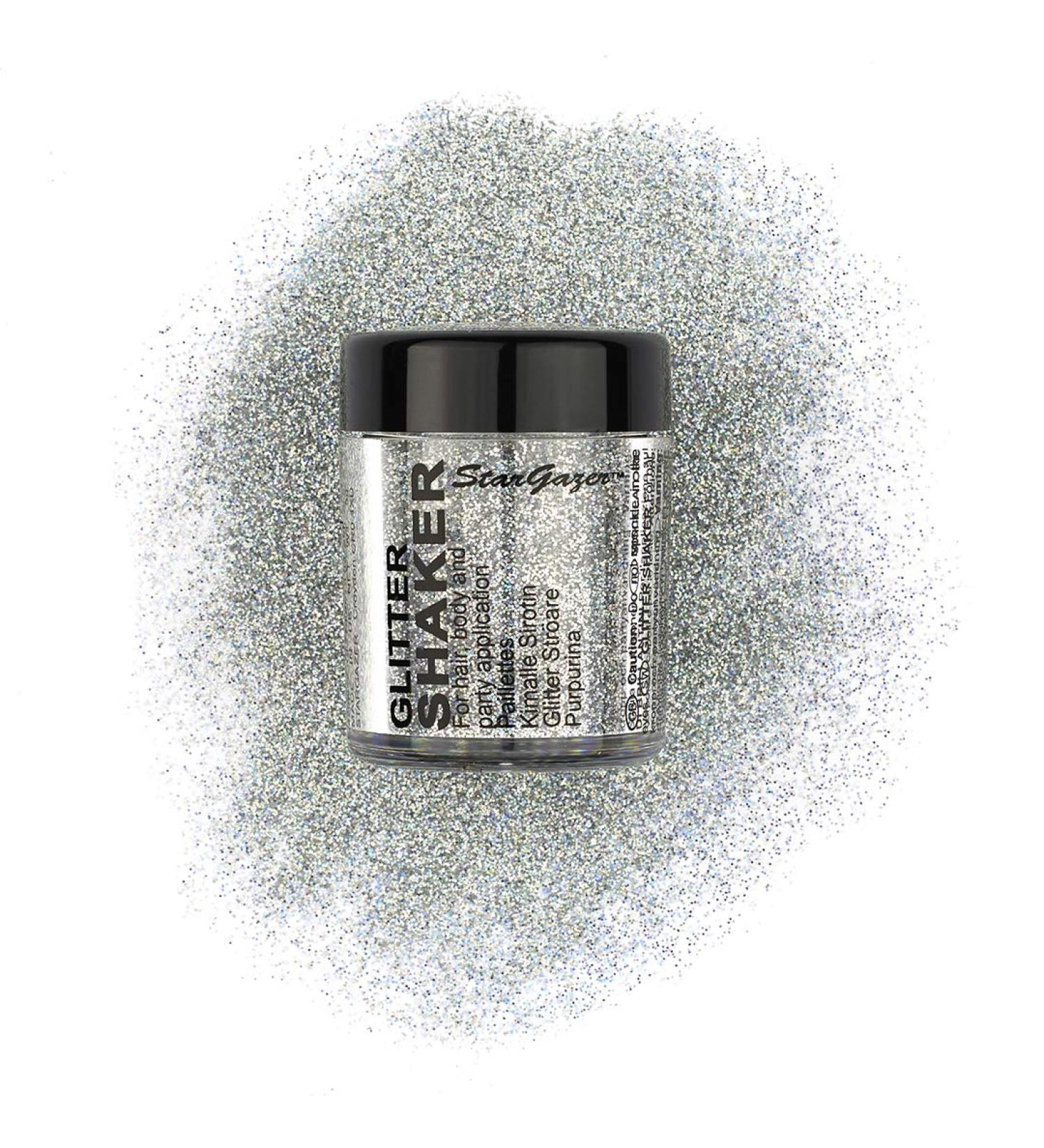 Stargazer Glitter Shaker Hologram. Cosmetic glitter powder for use on the eyes lips face body hair and nails. - Buy Online on GoSupps.com