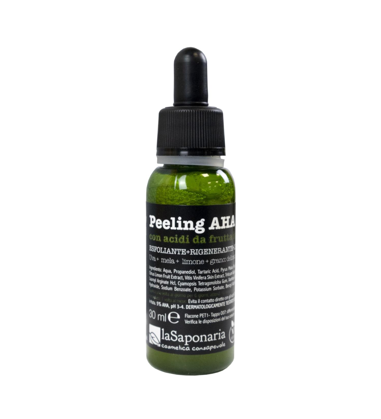 La Saponaria | AHA peeling with Italian fruit acids with exfoliating regenerating and smoothing action promotes skin renewal 30 ml - Buy Online on GoSupps.com