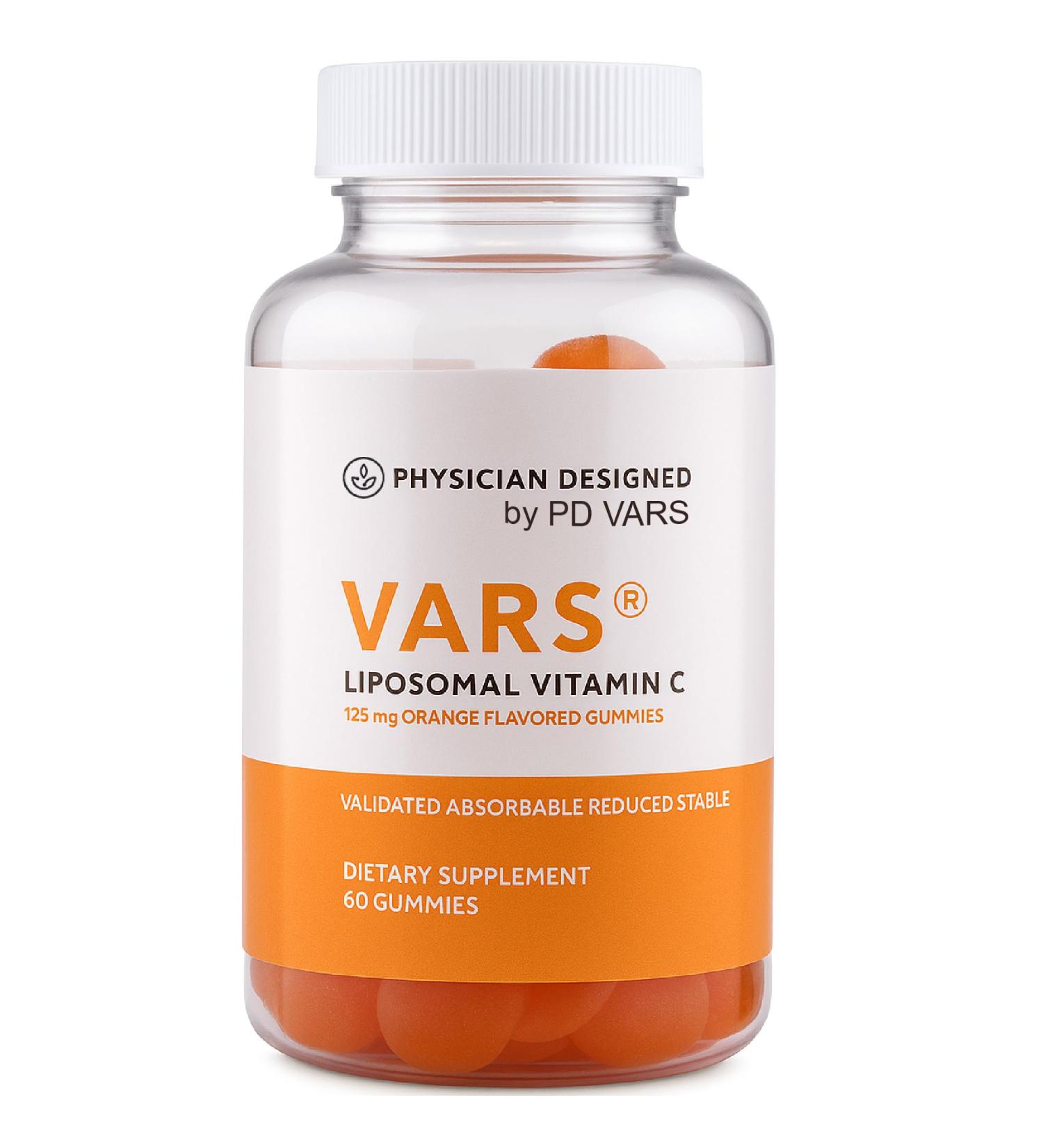 Physician Designed VARS Liposomal Vitamin C Gummies for Adults 125mg | Advanced Absorption for Immune Support | 60 Gummies - Buy Online on GoSupps.com