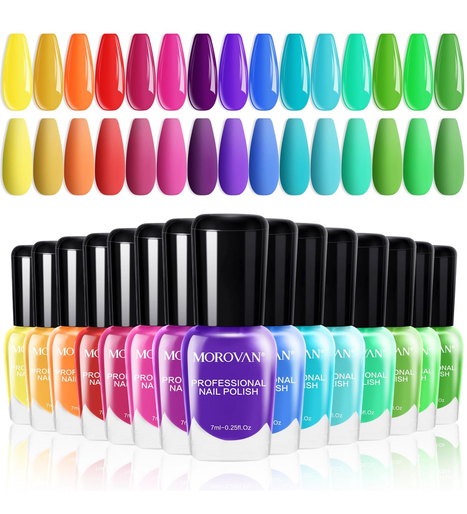 Morovan 15 Bright Color Quick Dry Nail Polish Set - 0.25oz Gift for Women | International Shipping Available - Buy Online on GoSupps.com