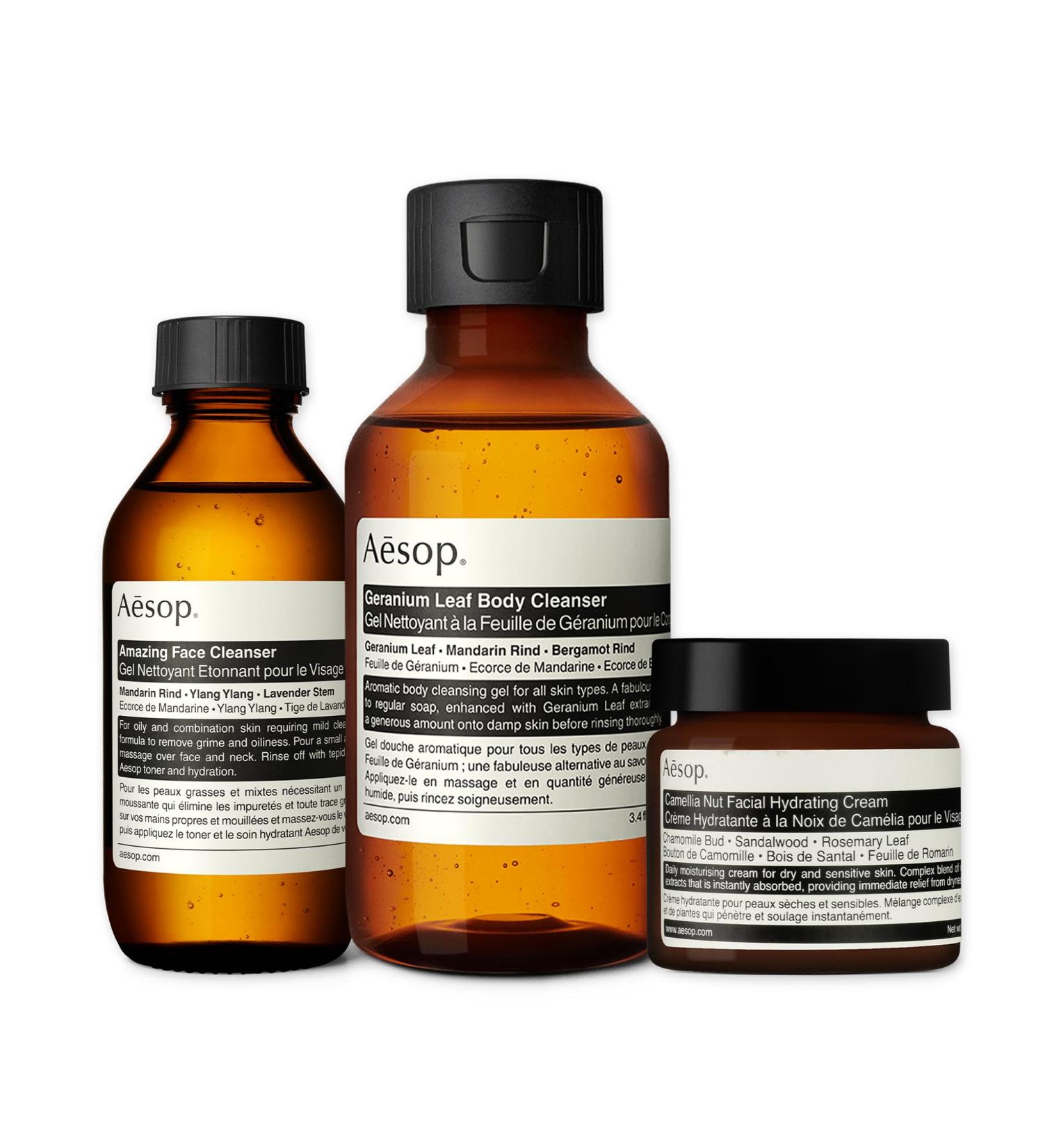 Aesop Face and Body Care Kit - Paraben-Free Vegan Cleanser & Moisturizer | International Shipping - Buy Online on GoSupps.com