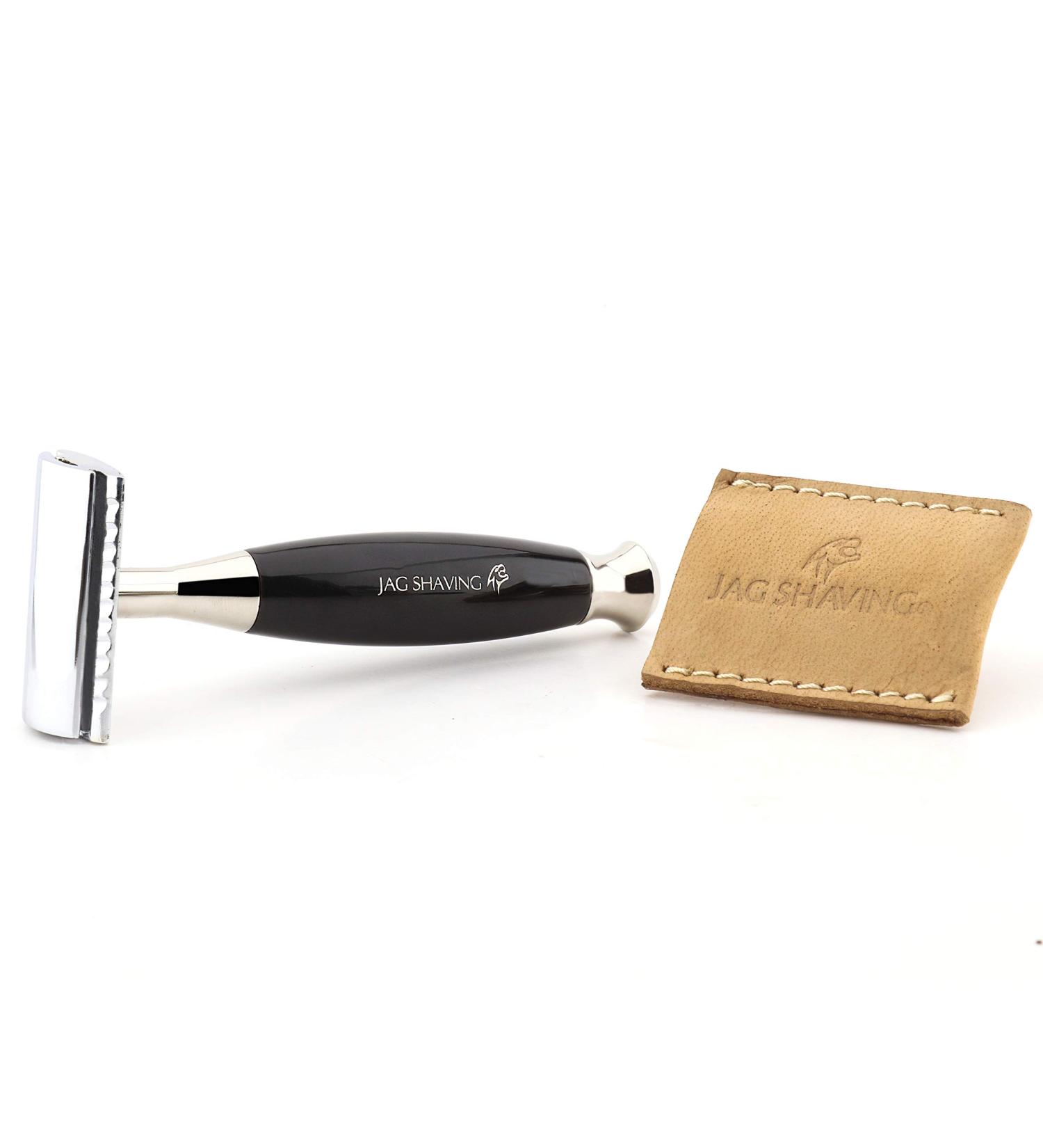Jag Shaving Men's Double Edge Safety Razor | Perfect Beard & Mustache Grooming | Includes Leather Case - International Shipping Available - Buy Online on GoSupps.com
