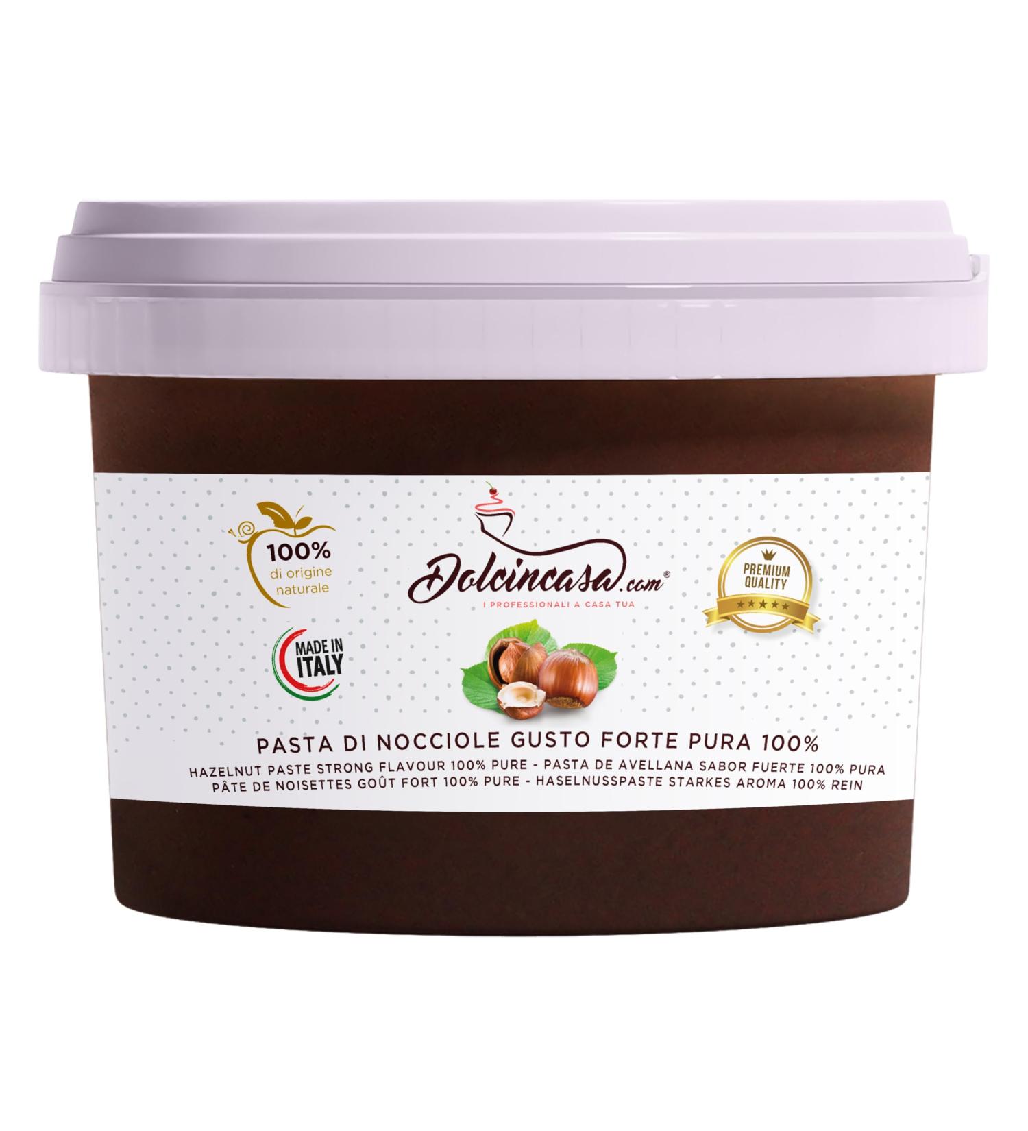 Dolcincasa-com 100% pure hazelnut paste spreadable melting with a strong taste for all uses in confectionery ice cream ganache gluten-free decorations filling 500g - Buy Online on GoSupps.com