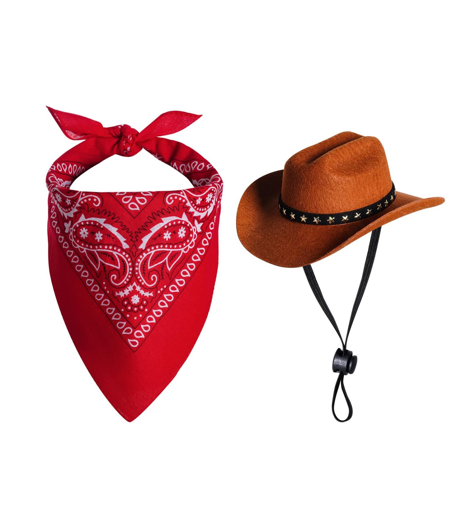 Choyaxo Pet Cowboy Costume - Small Brown Dog/Cat Halloween Costume with Hat and Bandana - Buy Online on GoSupps.com