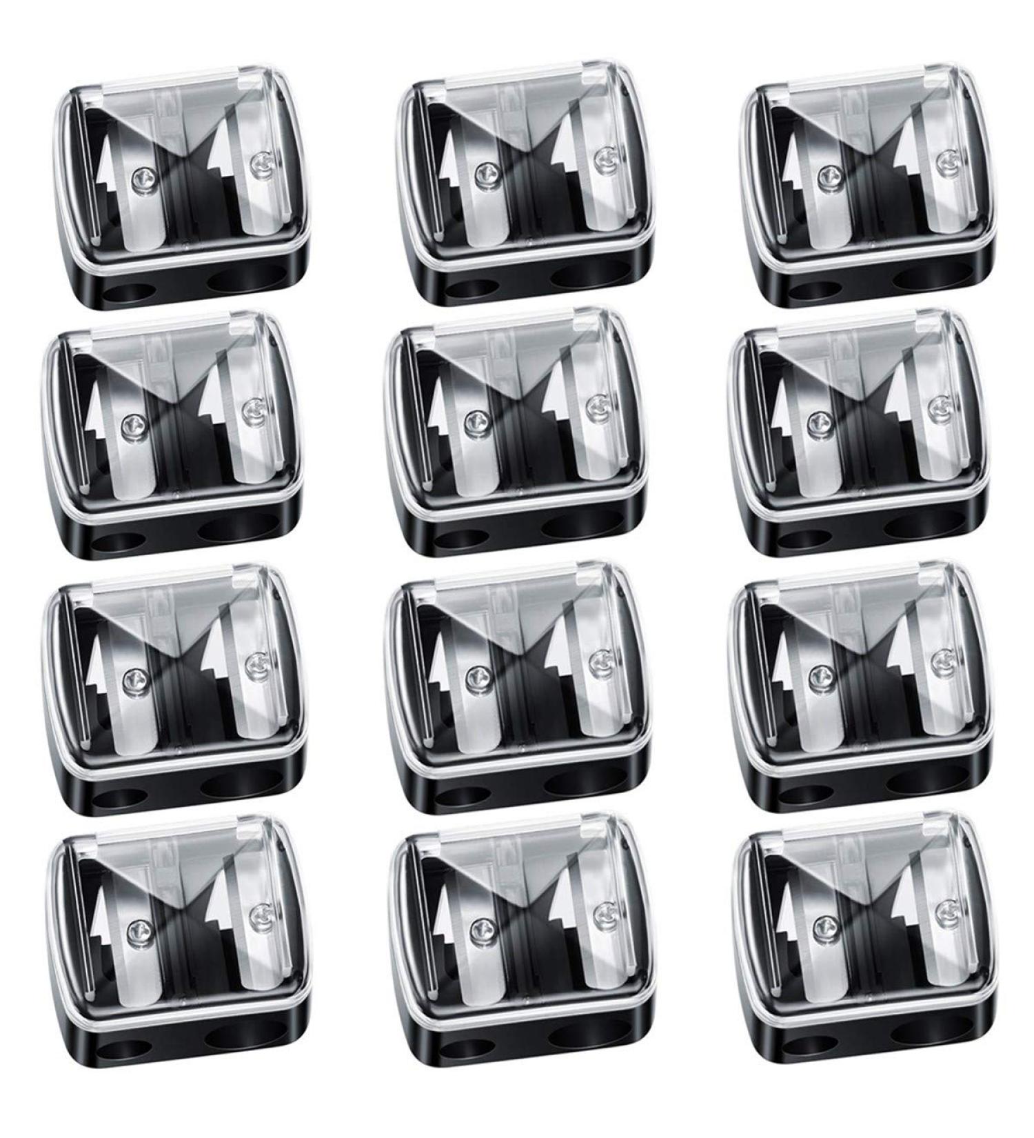 12 Pcs Dual Hole Make Up Sharpener for Eyeliner, Lip Liner, and Eyebrow Pencils - Buy Online on GoSupps.com