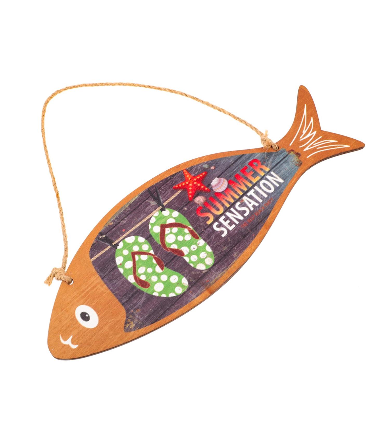 GRIRIW Wooden Coat Hangers Ocean Fish Door Hanging Seaside Hawaii Beach Wooden Fish Wood Coat Hangers 35X12 Assorted Color 2 - Buy Online on GoSupps.com