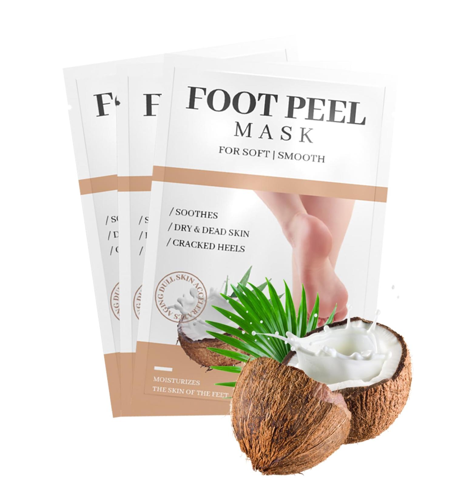 Foot Mask - 3 Pairs Peeling & Moisturizing Socks for Dry Cracked Feet - Foot Spa Treatment for Men & Women - Buy Online on GoSupps.com